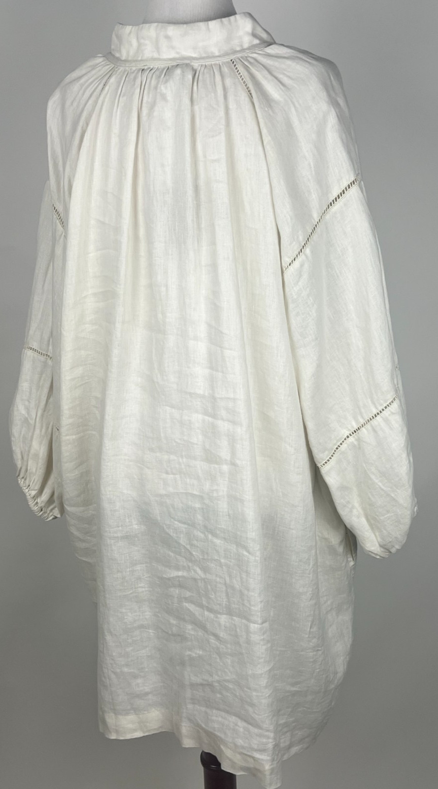 *NWT* DEVOTION TWINS L/S Oversized Billowy Linen ‘Emmi Dress’ – M, Ecru