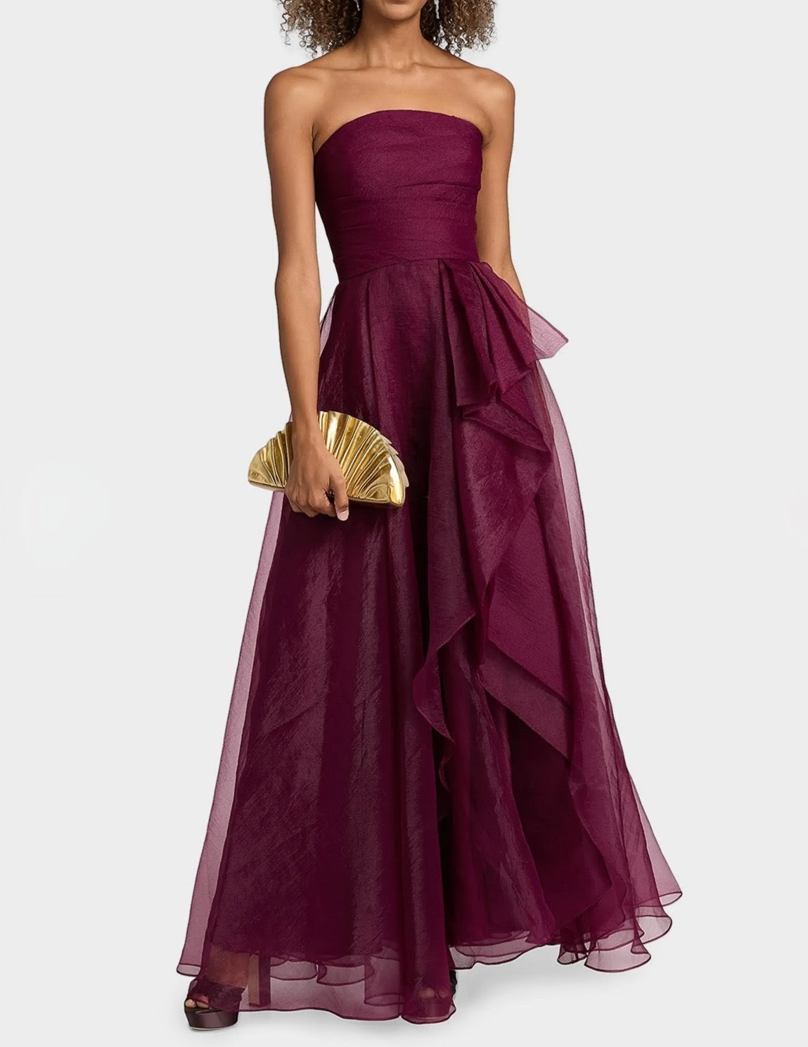 NWT $795 Theia Women’s Draped Ruched Strapless Teresa A-Line Dress Size 2