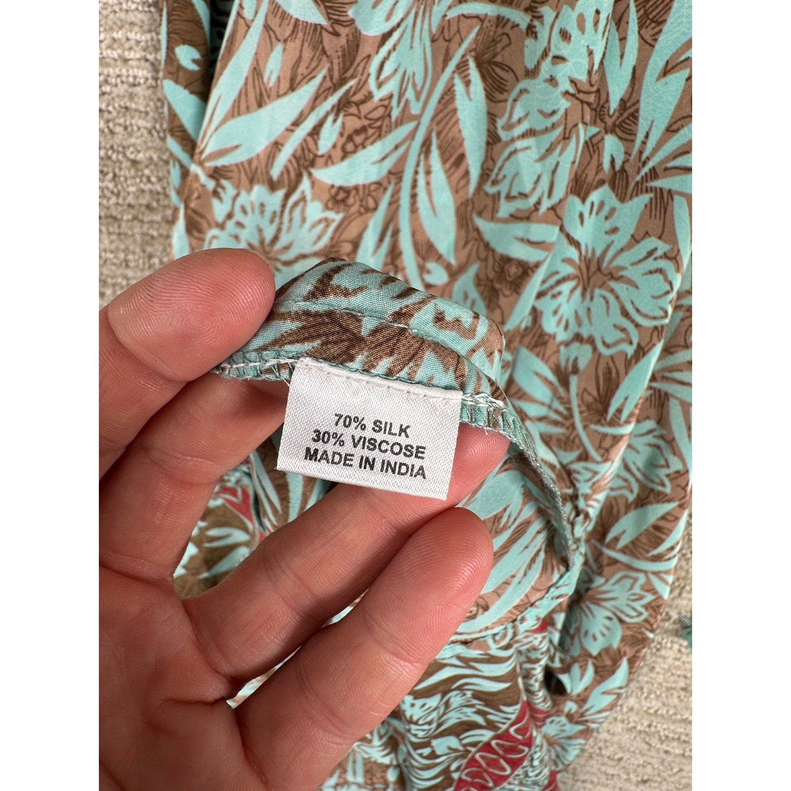 Arena Formentera Silk Blend Halter Maxi Dress Aqua Fl Tassel LD-1296 OS NEW