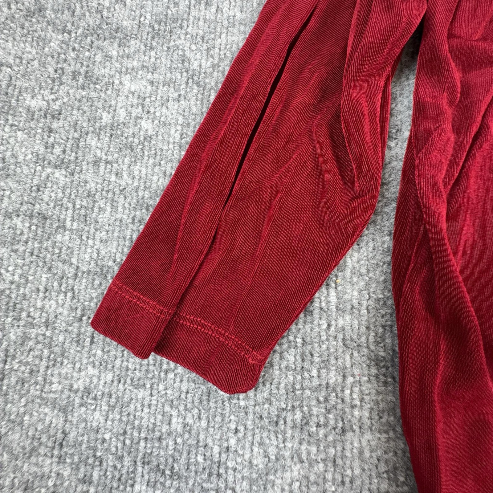 Citiknits Dress Womens Medium Red Velour Long Sleeve Shift Made USA Stretch