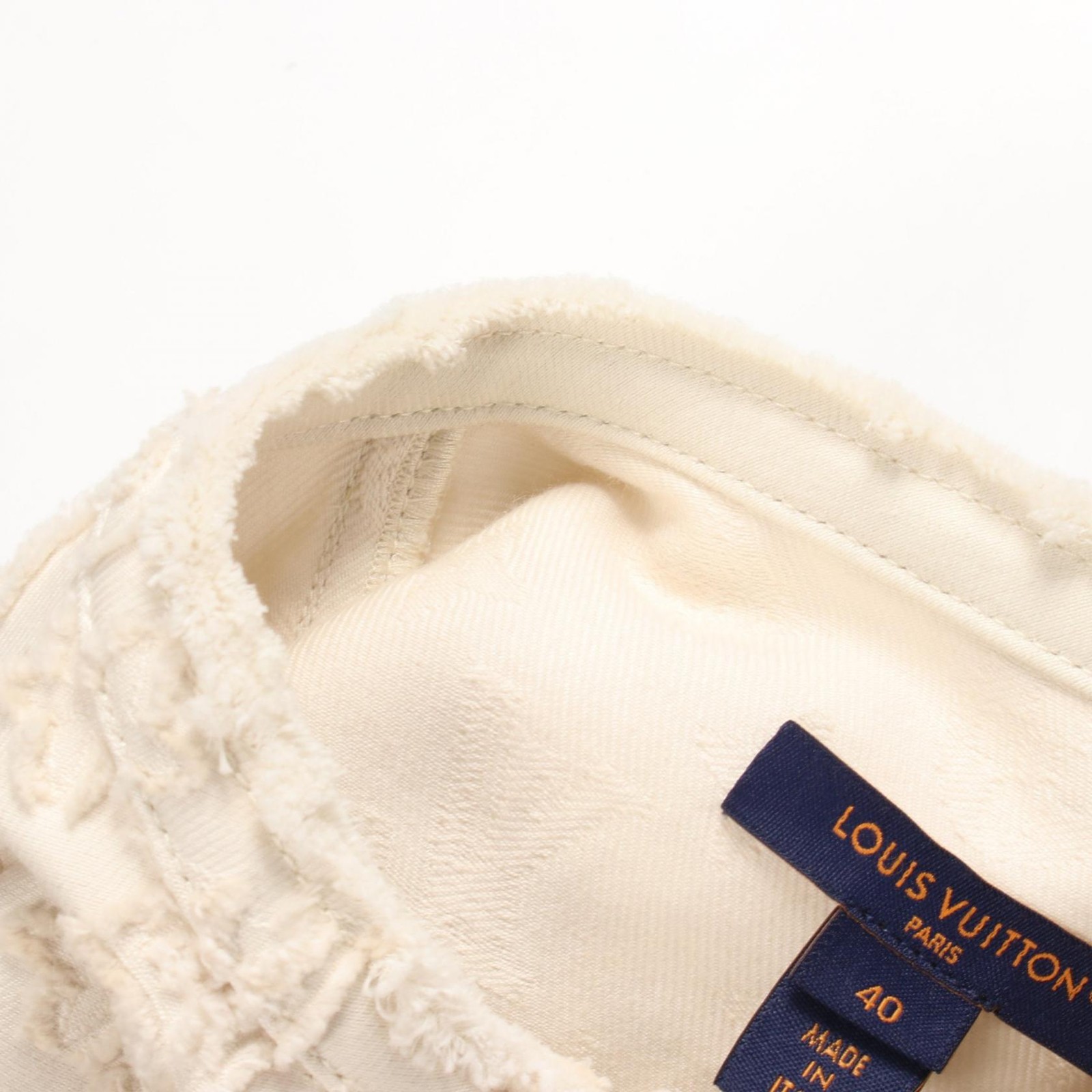 LOUIS VUITTON Monogram Fill Coupe Zip-Up Dress #40 cotton White Used Women