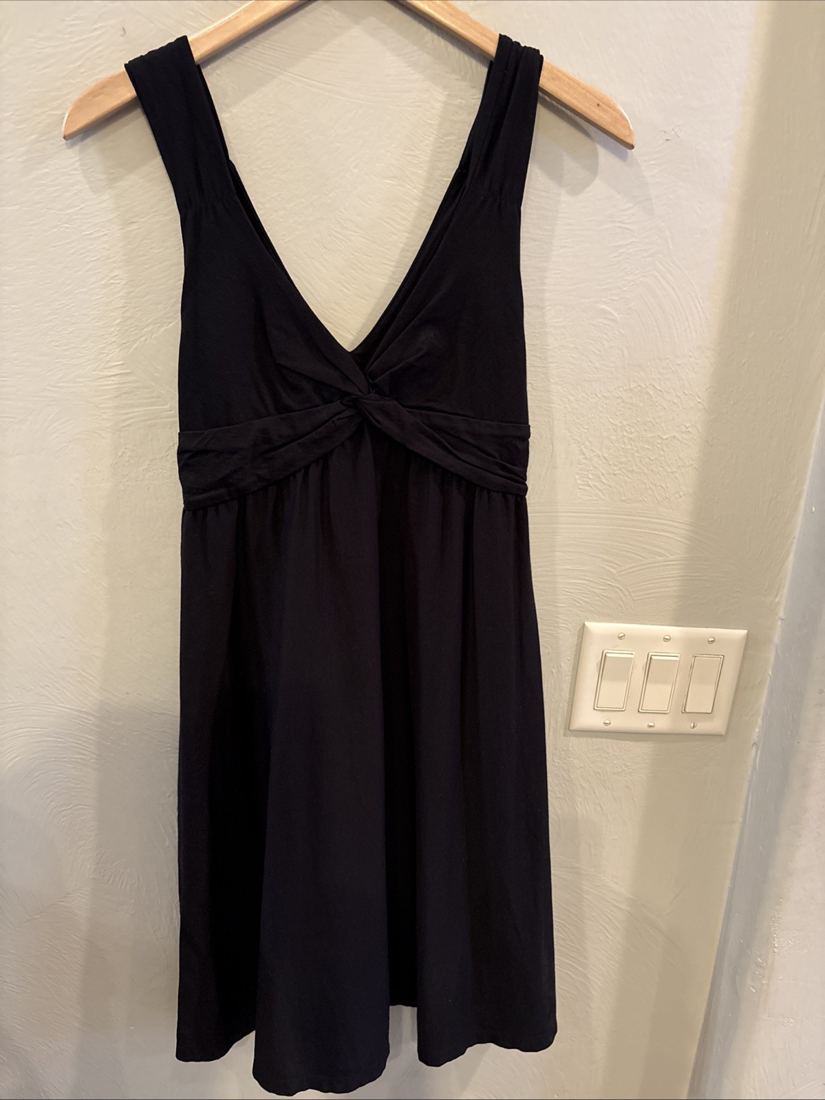 Patagonia Front Twist Halter Dress Size Small Black Nylon Spandex Outdoor Hiking
