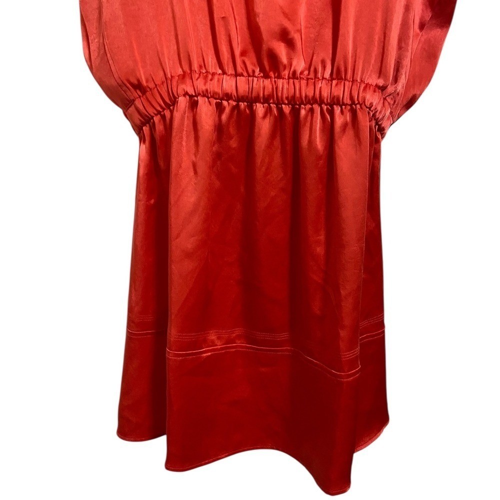 Ramy Brook NEW Vlada Satin Cargo Mini Grenadine Utility Dress Drawstring Waist L