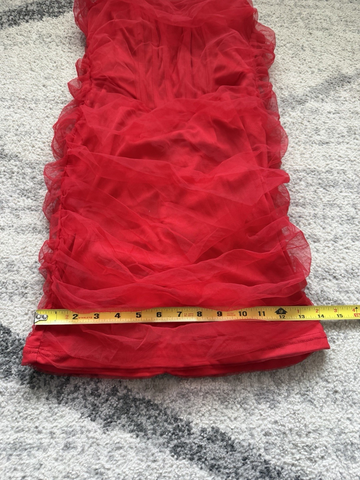 Pretty Little Things Shape Mesh Corset Ruched Bodycon Dress Red Womens Size 4