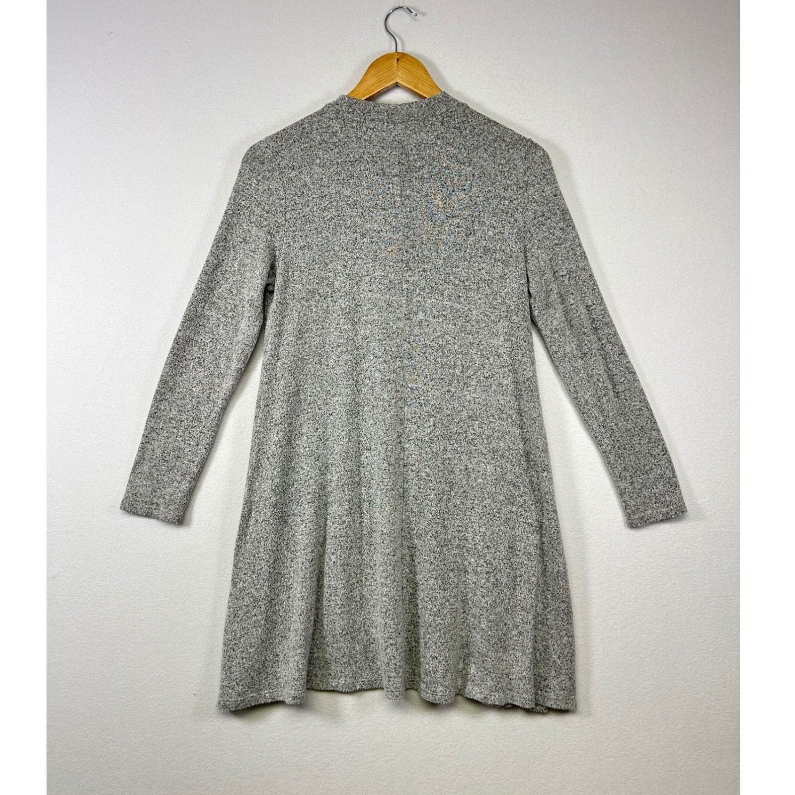 Minimalist Potter’s Pot Women Small Gray Marl Long Sleeve Knit Skater Mini Dress