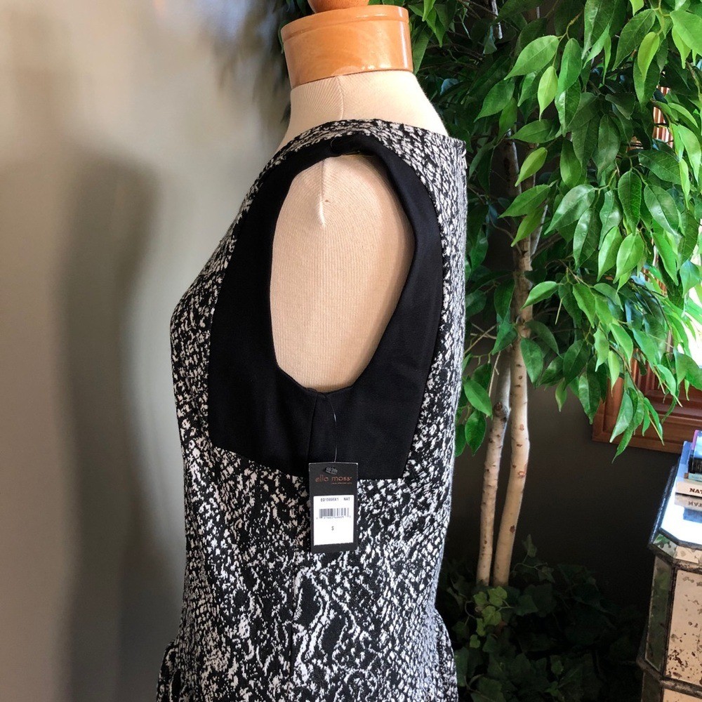 NWT Ella Moss black & white print sleeveless dress S
