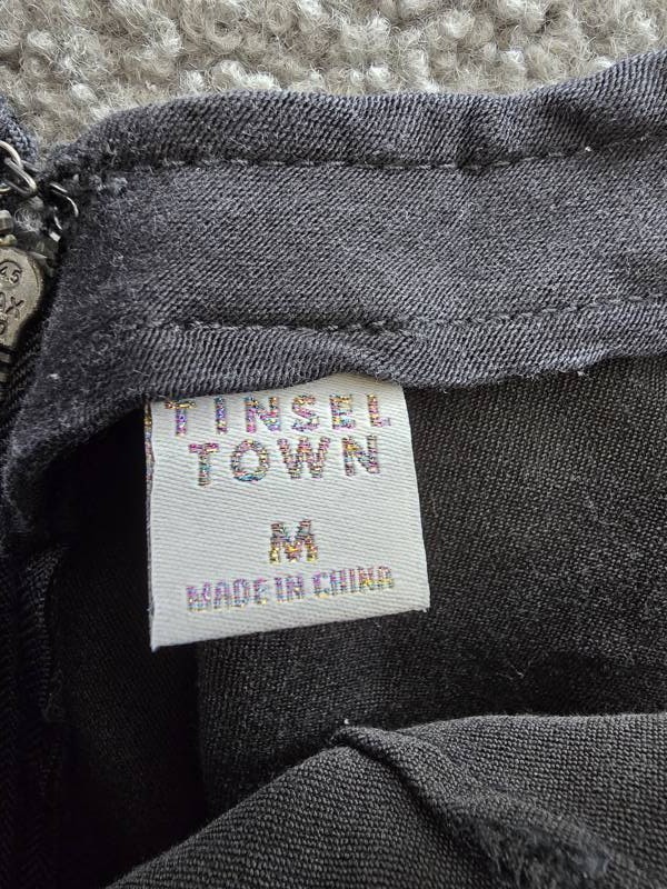 Tinseltown Sleeveless Cargo Bodycon Dress Juniors M Washed Black Zip Closure
