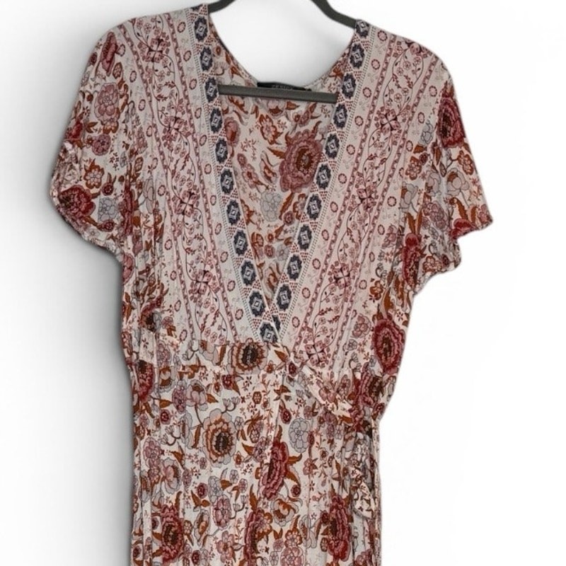 Zesica Sz L Wrap Dress Versatile Adjustable Peach multicolor lightweight | EUC