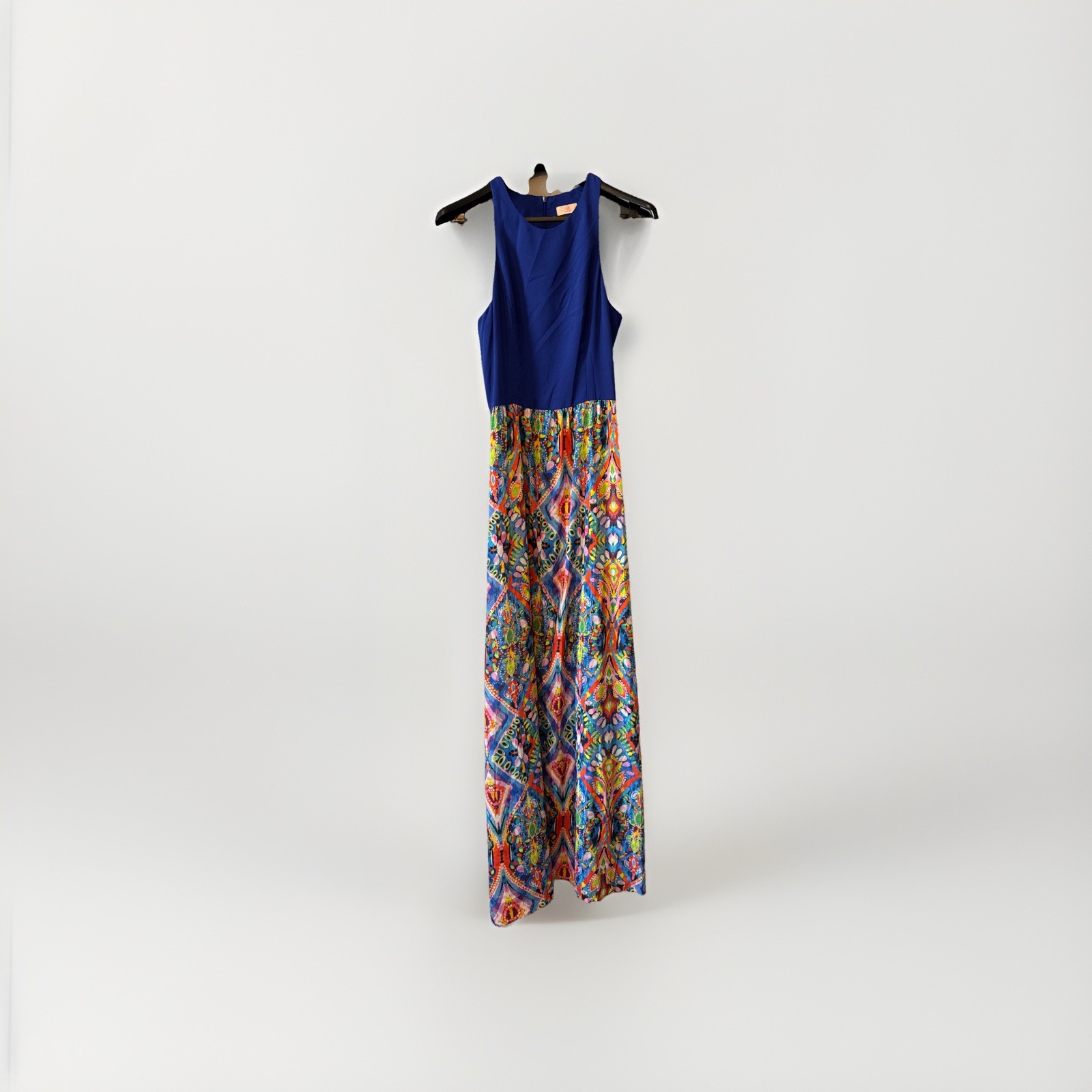 Nell Dress Sleeveless Media Mix Maxi Dress Sz M Boho Artistic Racerback