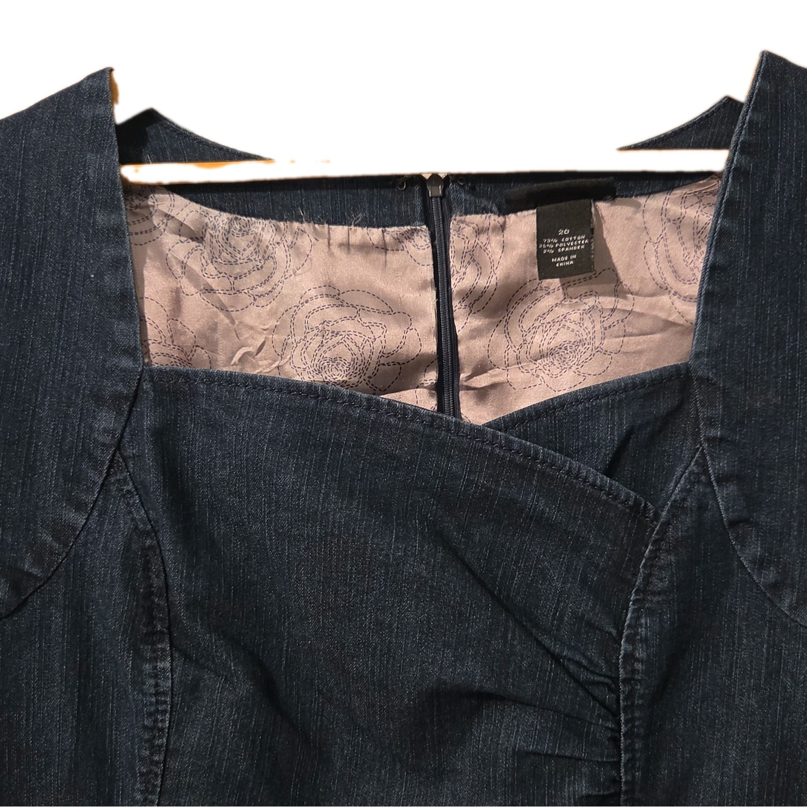 Lane Bryant women’s plus size 20 denim mini dress fitted cap short sleeves great