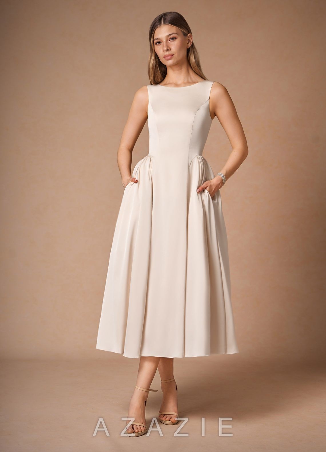 Casey Mocha Coco Midi Dress-AZAZIE|23607