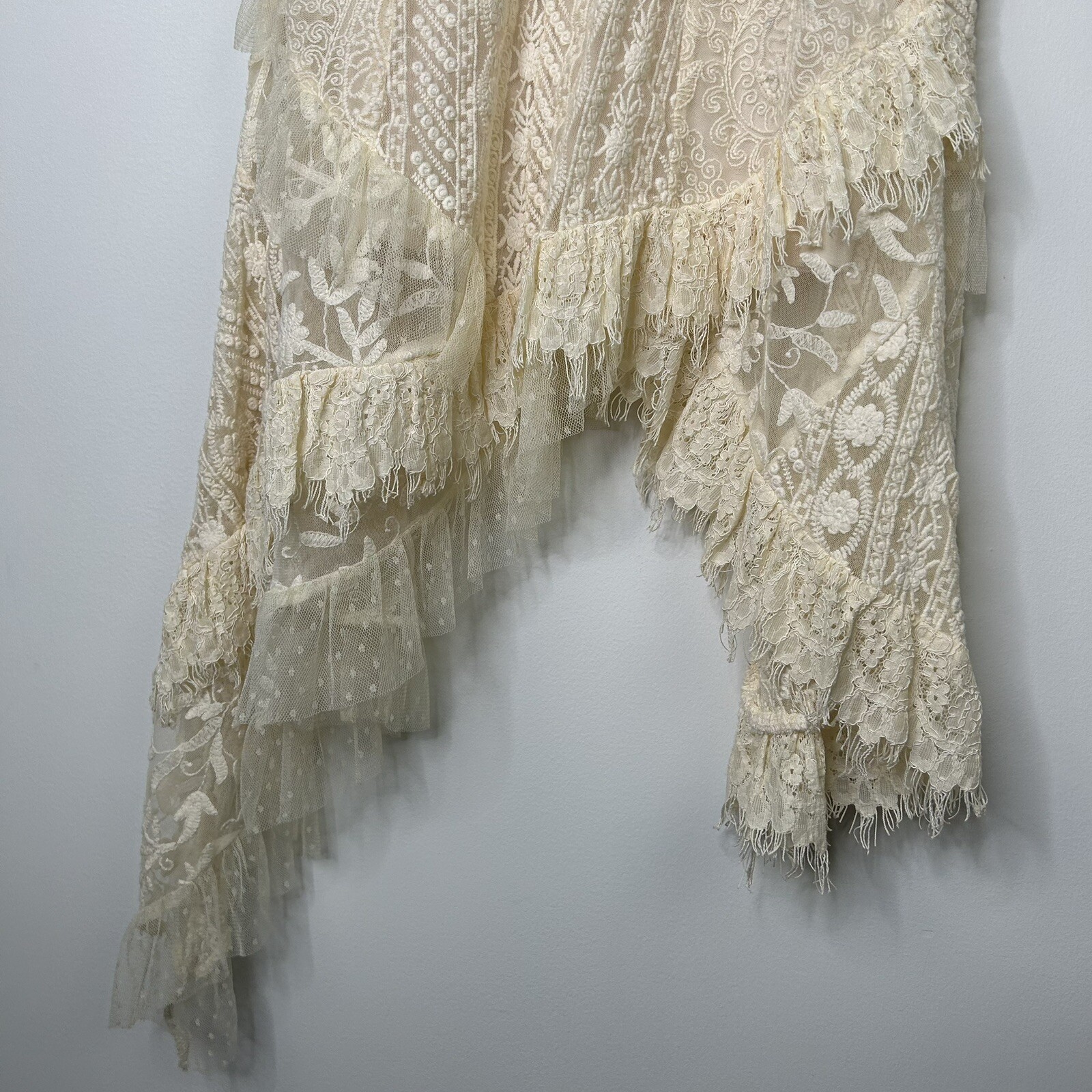 Sundance Ivory Lace Midi Dress Womens Size XS Sleeveless Bohemian Cottagecore
