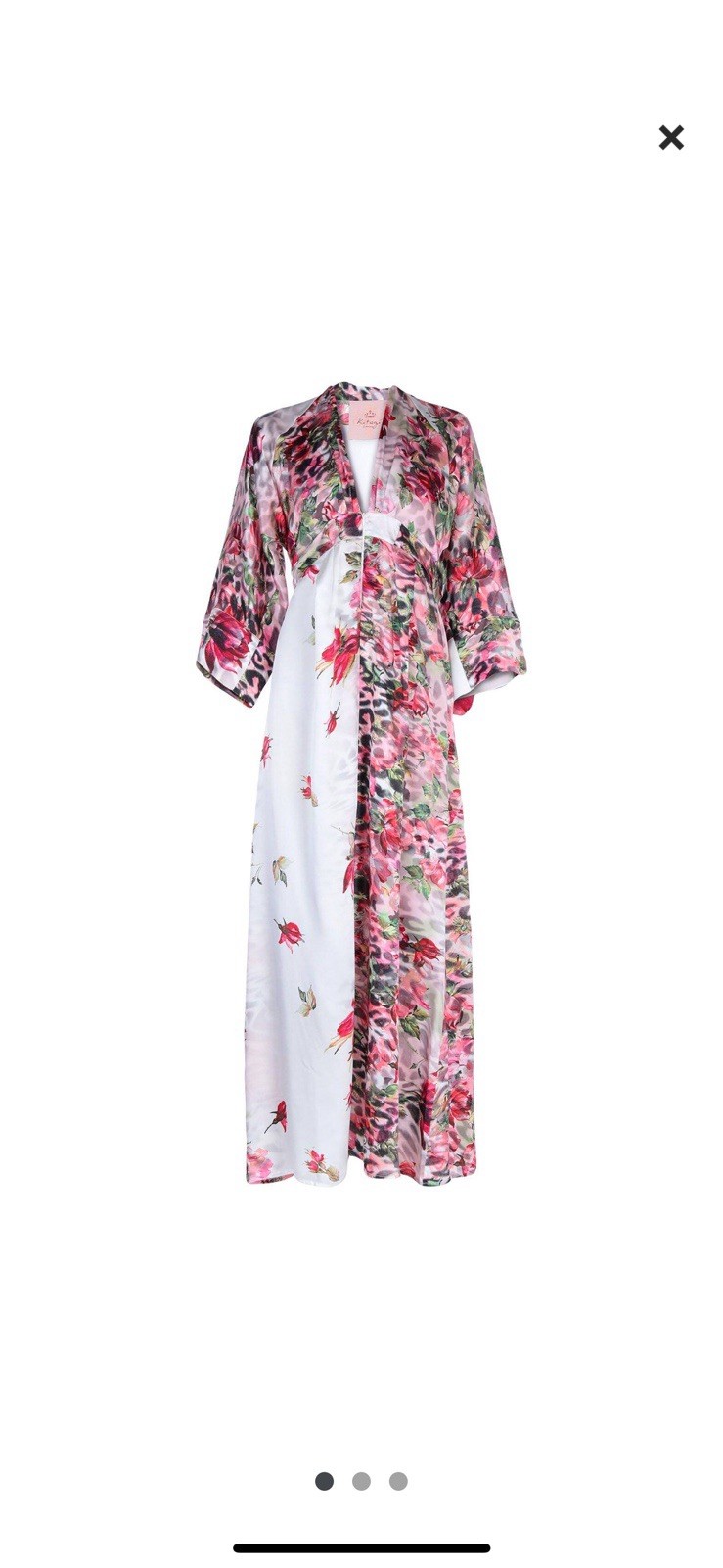 💯 silk Italian Brand Floral Satin Kimono Robe