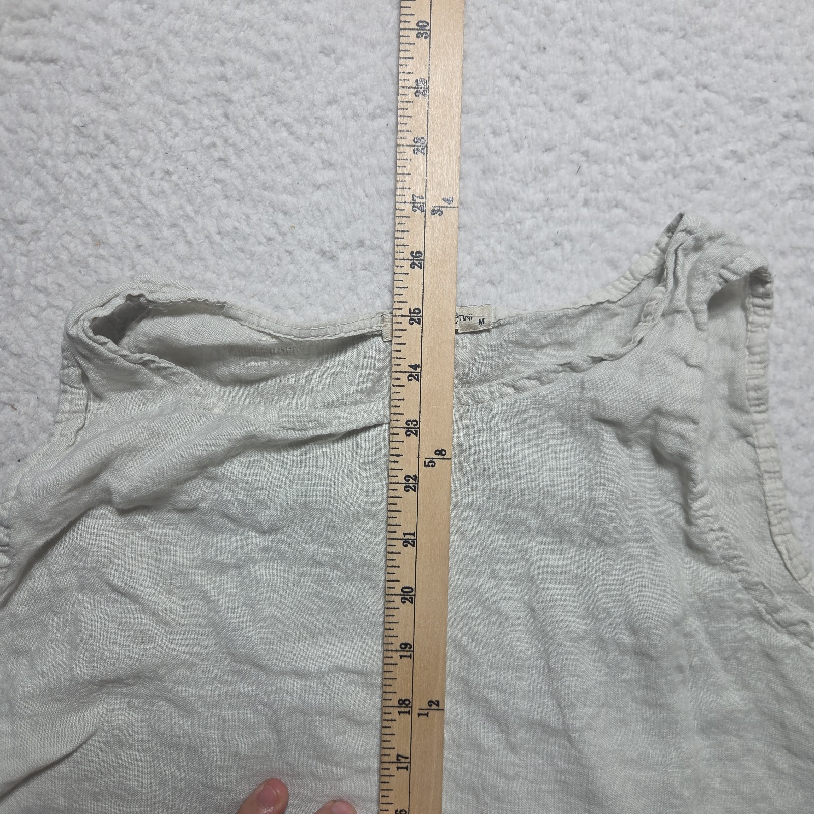 Francesca Bettini Dress Italy Made White 100% Linen Sleeveless Pullover Sz Med