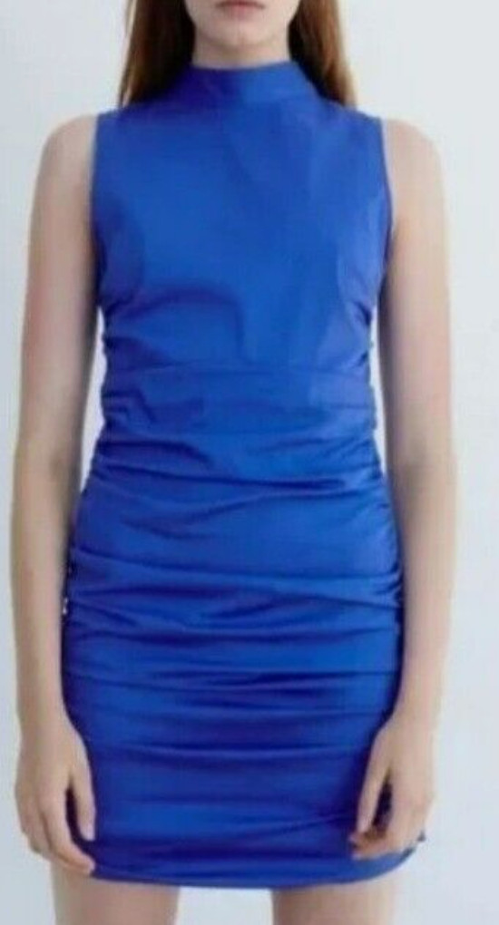 ALT Bella Swan Twilight Zara Mini Dress Bodycon Size Medium Cobalt Blue Ruched