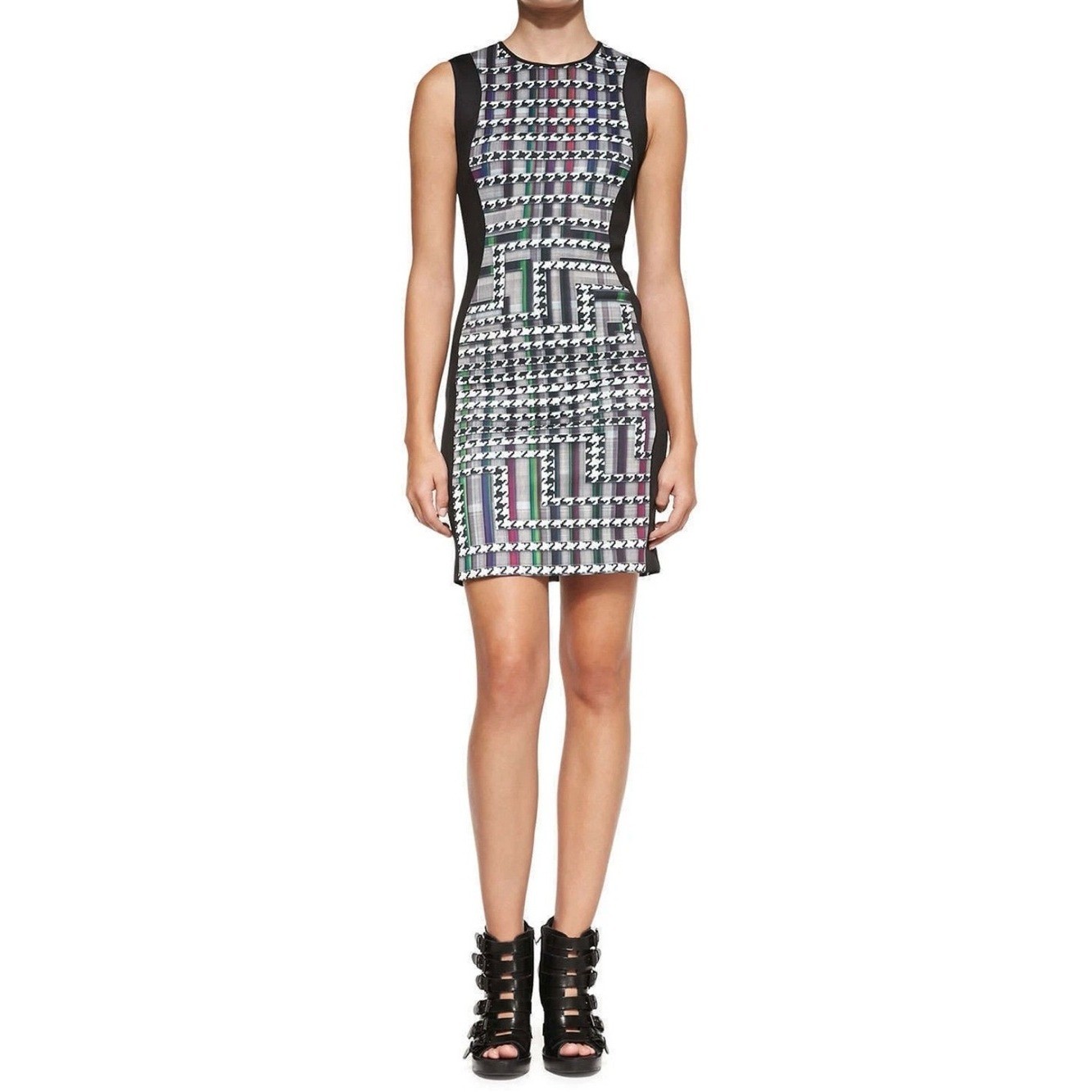 CLOVER CANYON Trinity Multicolor Neoprene Scuba Dress XS Bodycon Mini