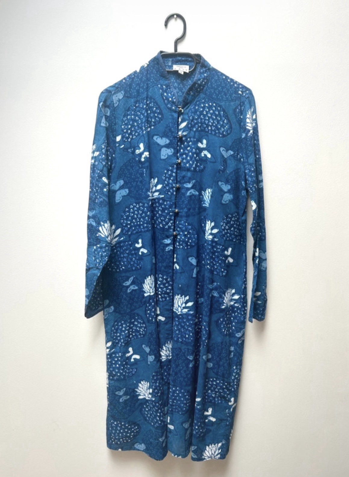 Anokhi for East button up dress and slip size 14 boho Indian block Print