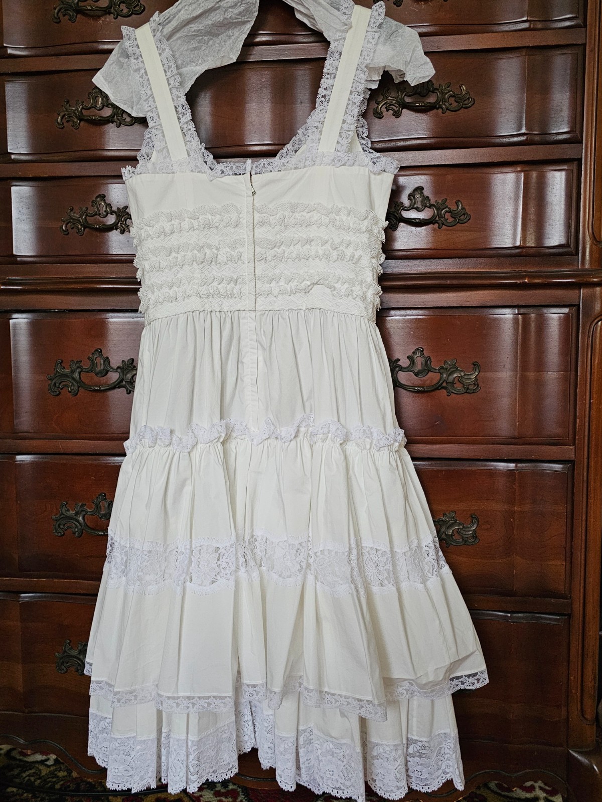 BNWT DOLCE & GABBANA WHITE SUMMER DRESS SIZE 42 LACE BUSTIER TIERED SKIRT