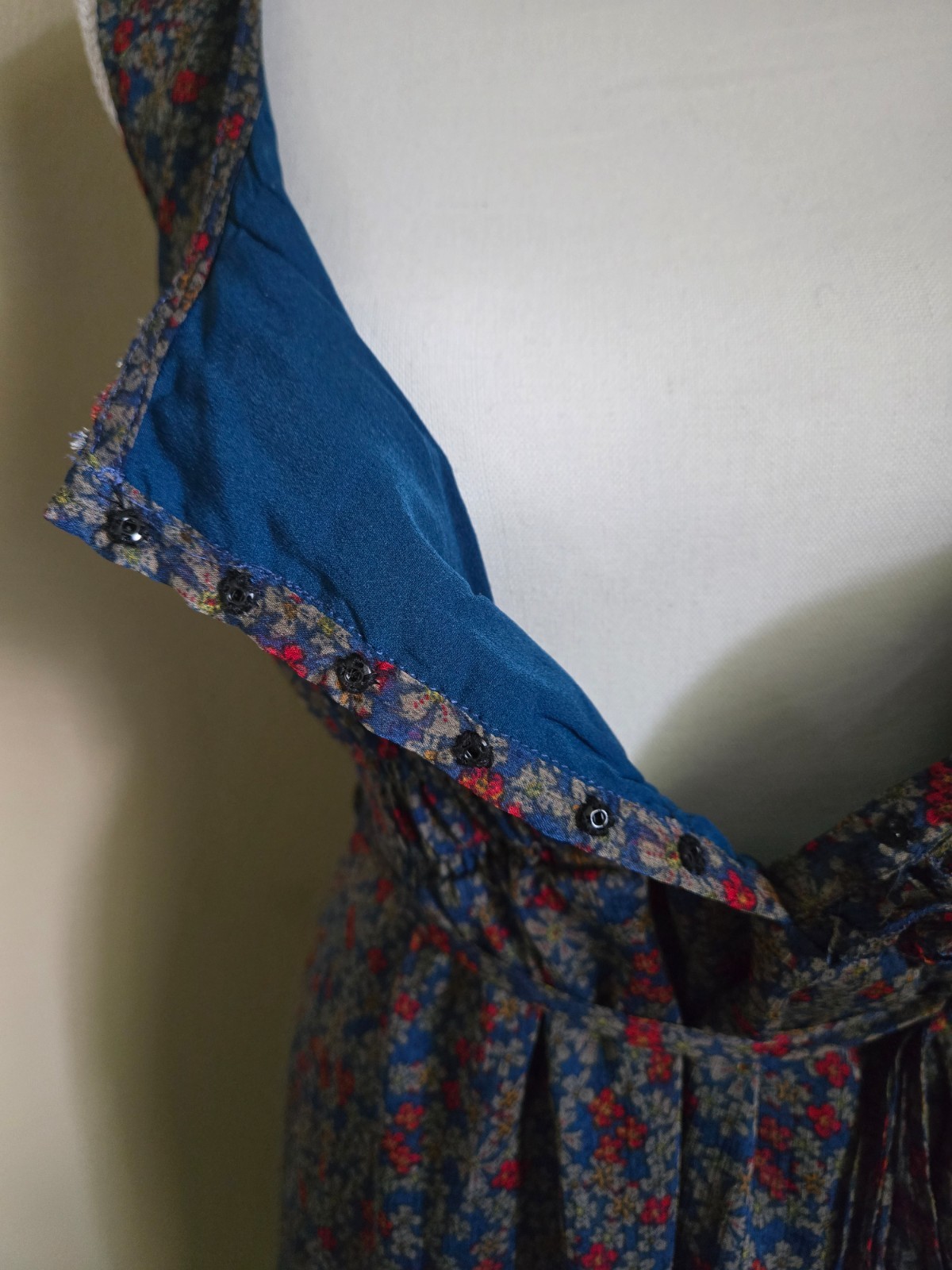 Converse One Sleevless Tie Waist Ruffle Front Floral Dark Blue Dress Size XL