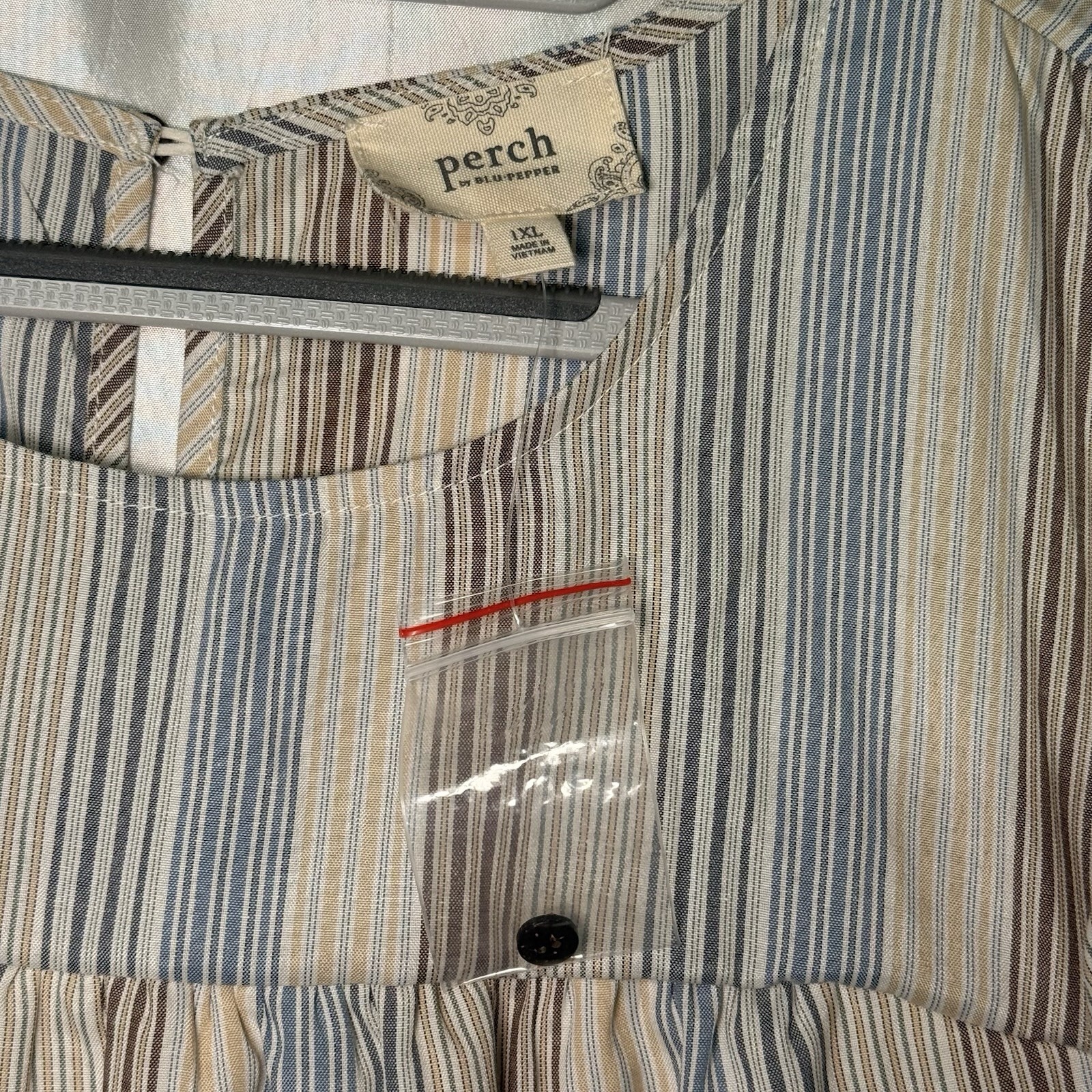 Perch By Blu Pepper Multicolor Striped Babydoll Dress Size XL Lined