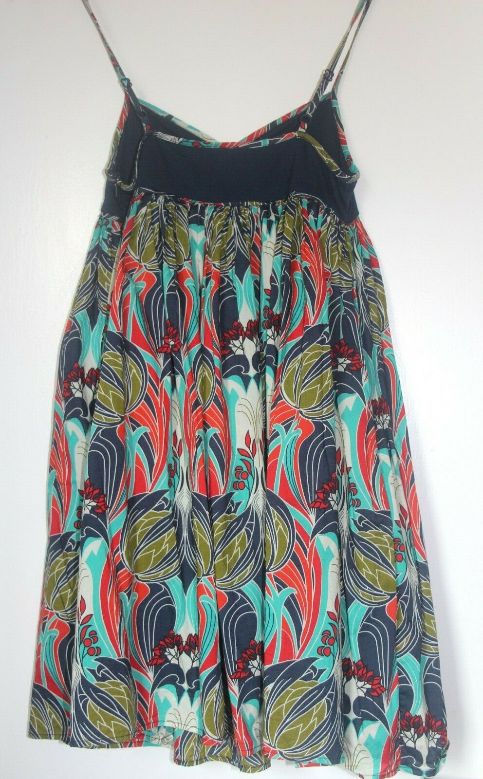 KATE MOSS TOPSHOP BLUE WHITE RED GREEN NAVY LIBERTY NOUVEAU SUN DRESS UK 6 34 2