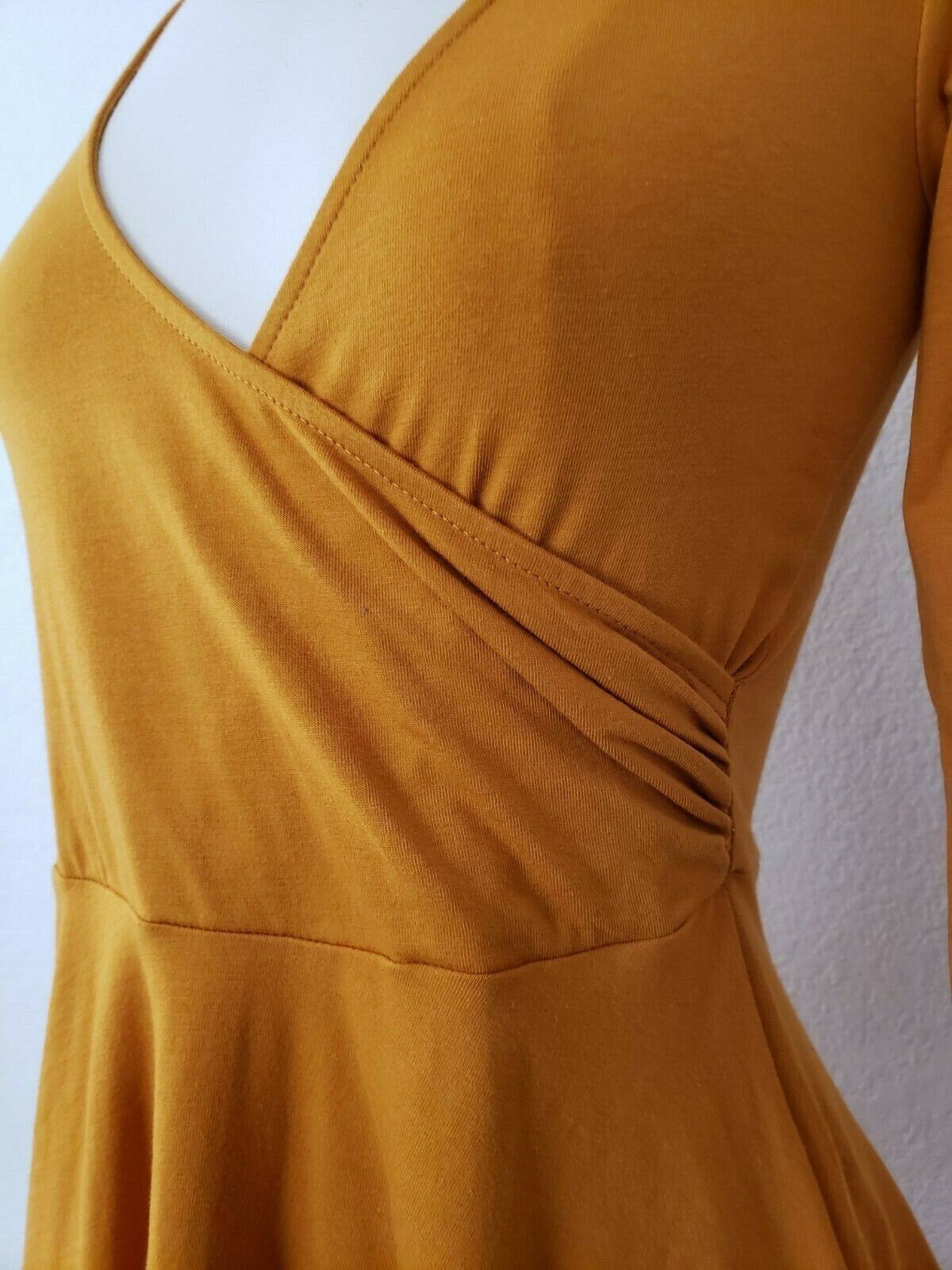 New Dress Size Small Surplice Yellow Mini Skater Fit & Flare