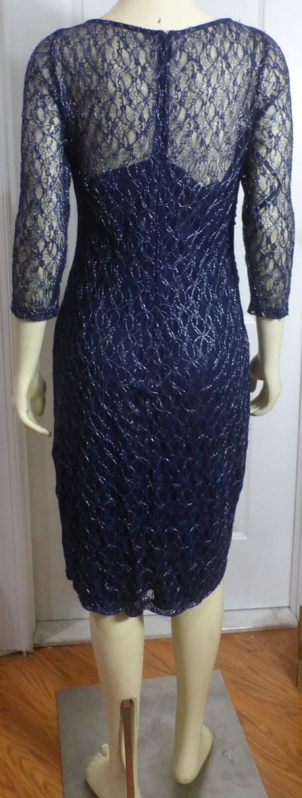DAVID MEISTER Cocktail Dress, Navy, Size 8