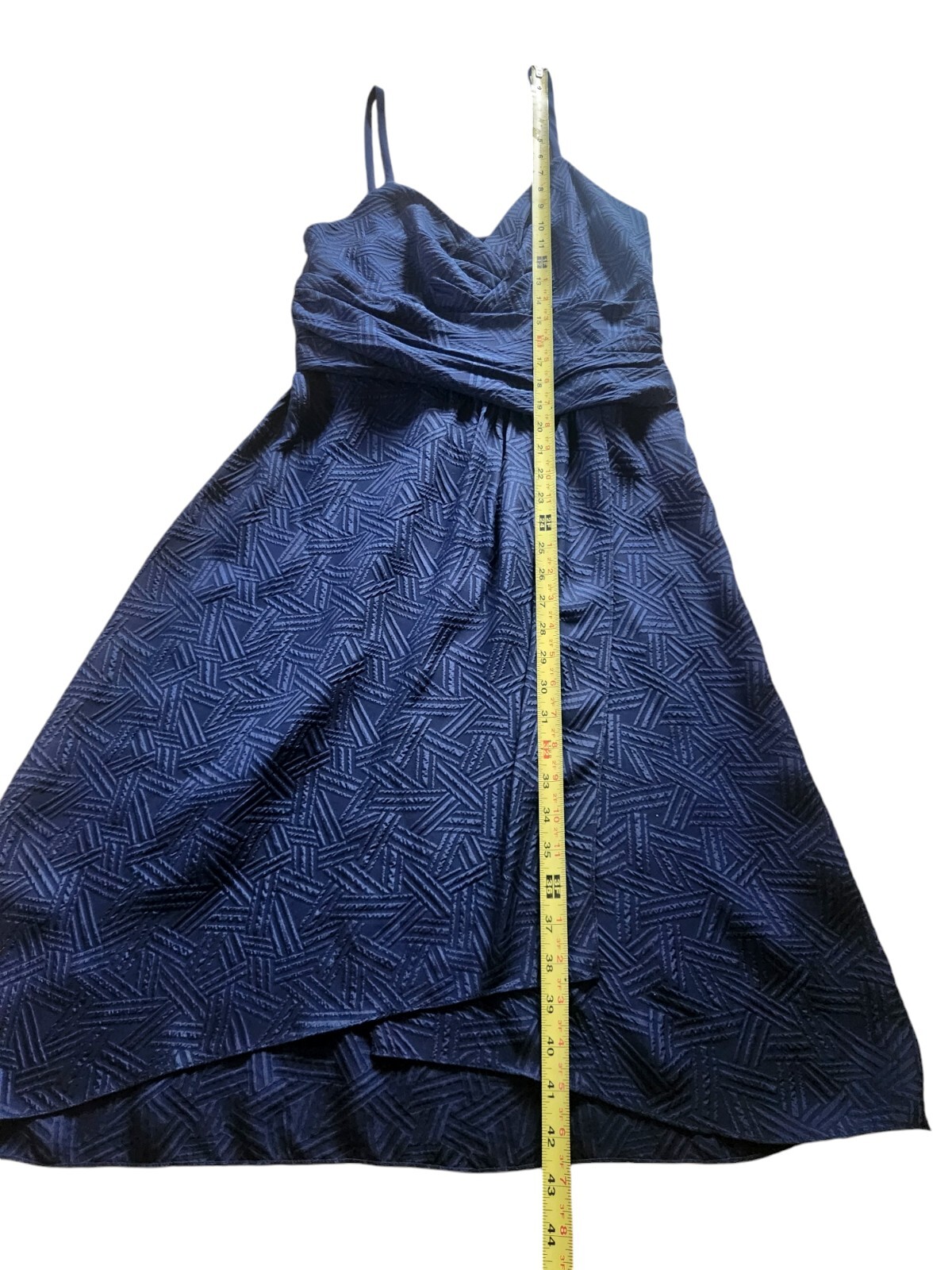 DIANE VON FURSTENBERG Saige Spaghetti Strap Silk Faux Wrap Dress Midnight Sz 8