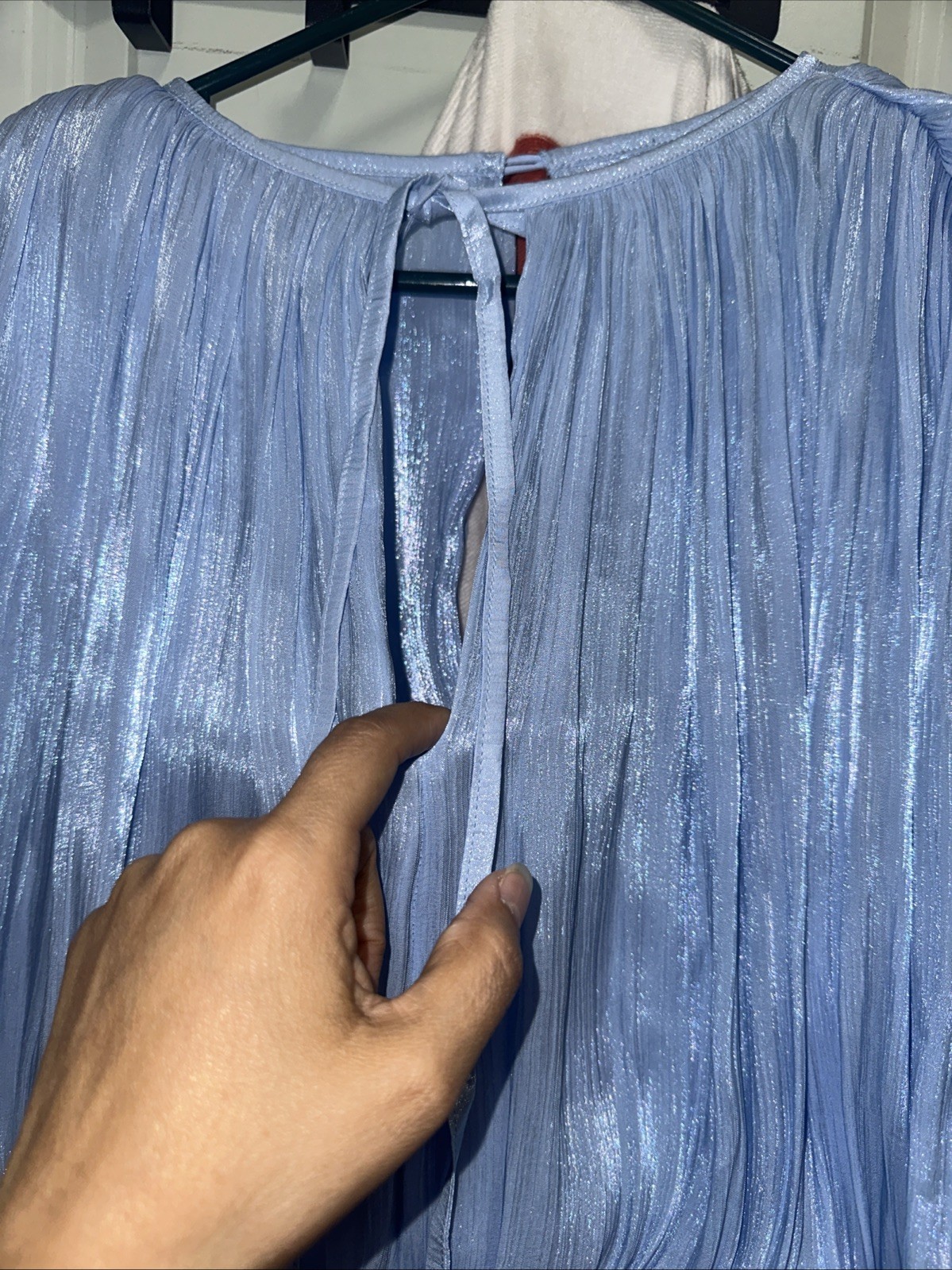 Dekia Long Sleeves Hollow Out Flounce Mini Dress
