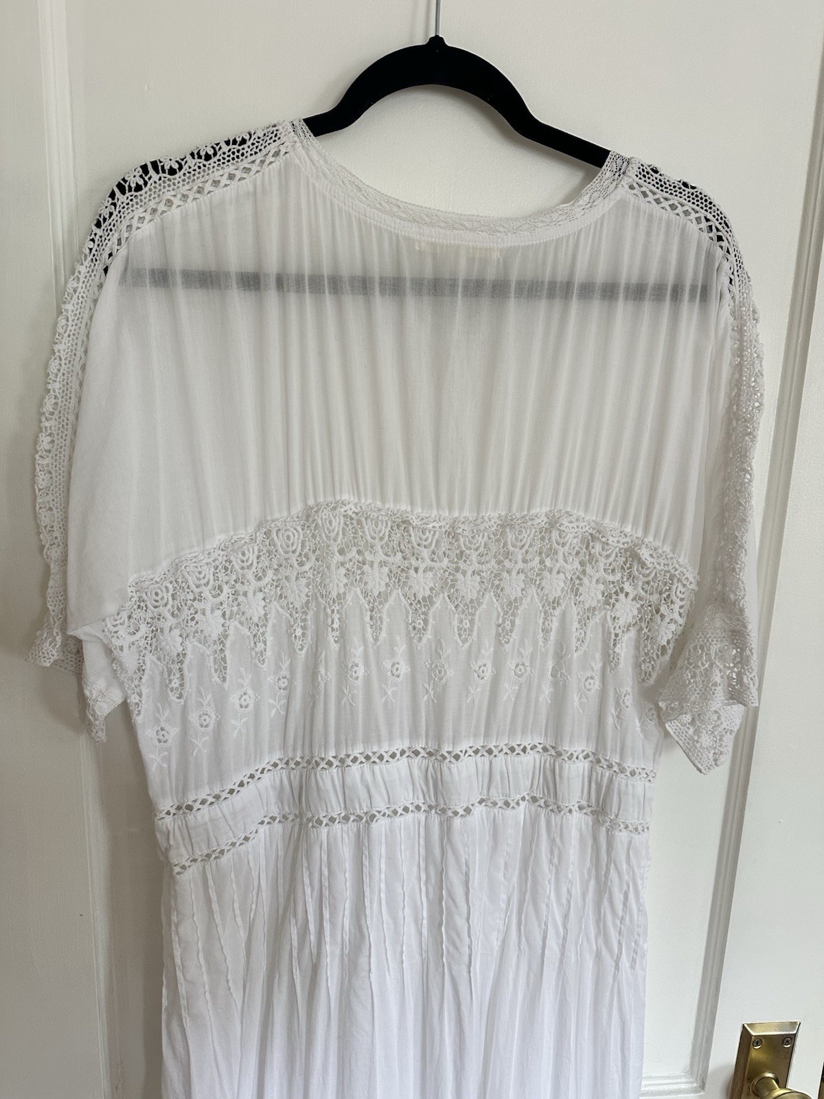 LoveShackFancy Beth Maxi Dress White Lace Eyelet Embroidered Cottagecore XL