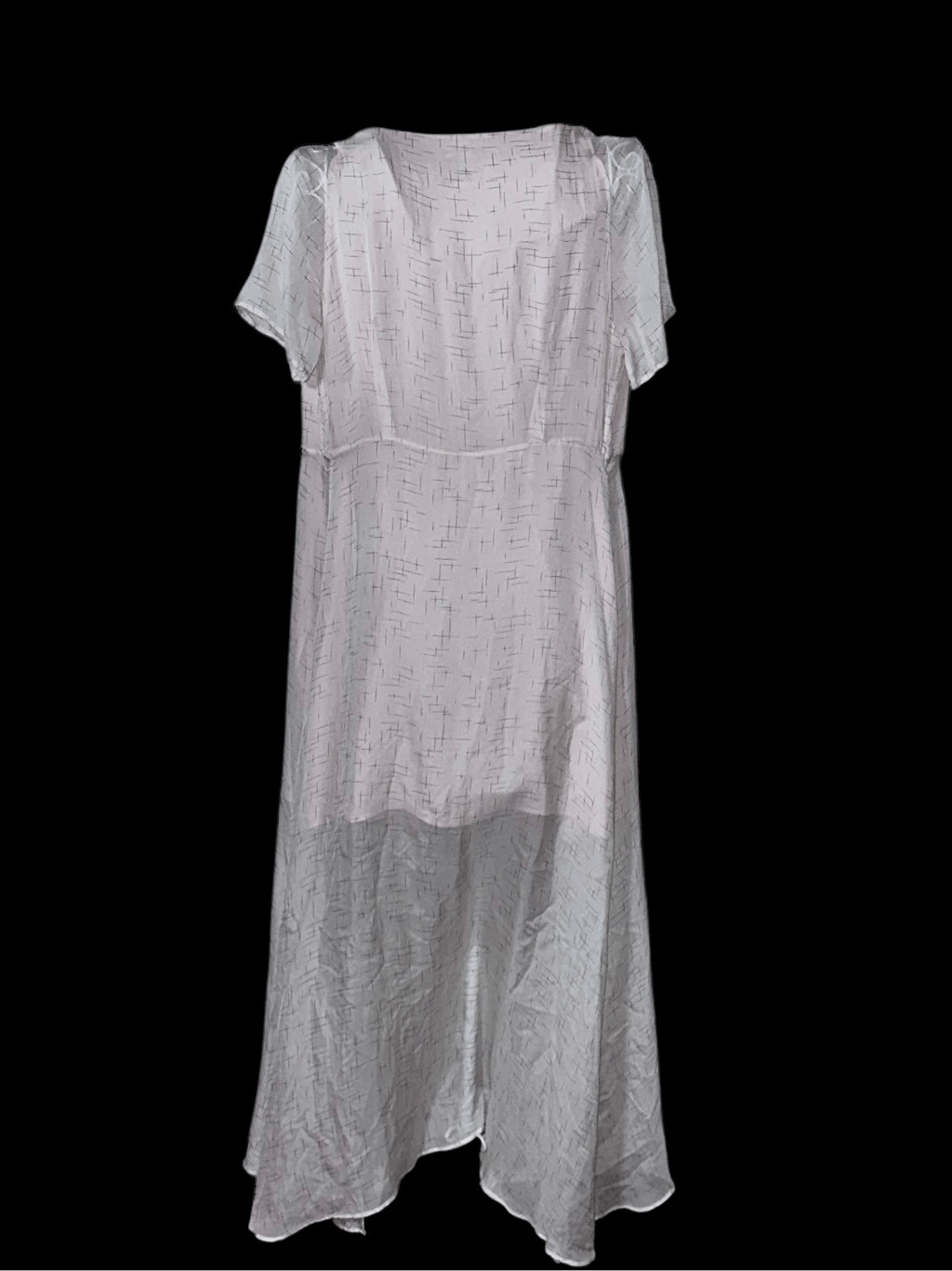 BEAUTIFUL GINLEE STUDIO 100% Silk Belted pink & gray long Dress Size 38 (8) reta