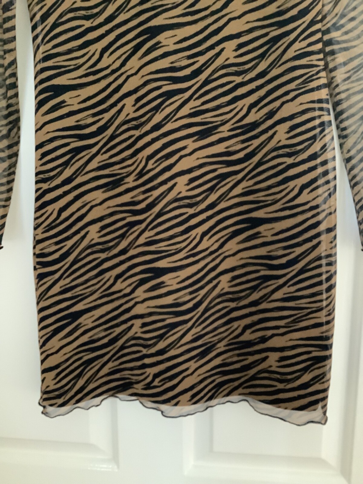 PRIMARK Animal Print Double Layer Netted Mini Dress stretchy Size Small UK 10-12