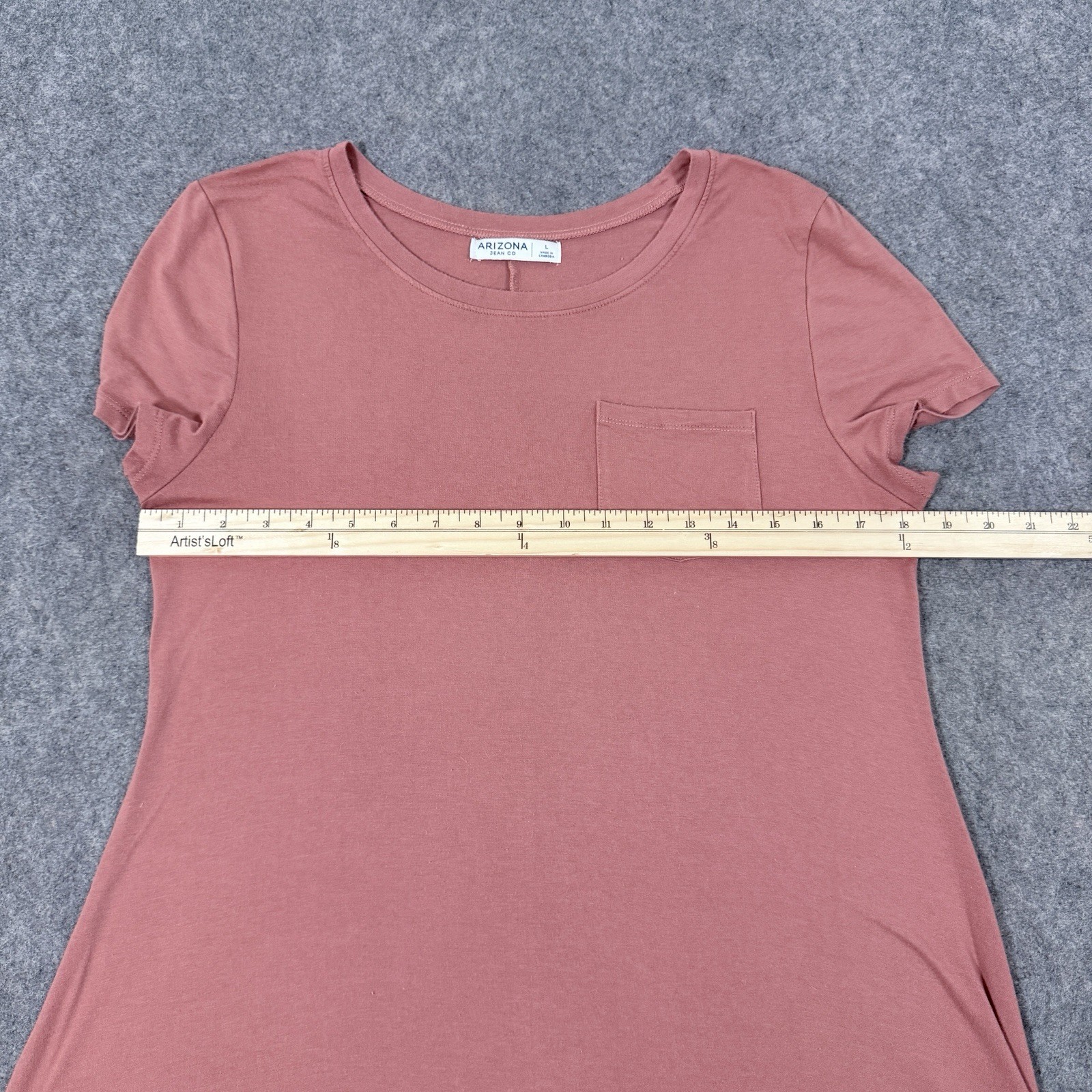 Arizona Jean Co Short Sleeve Stretch Pullover Dress Fits Women’s Size Large Pink