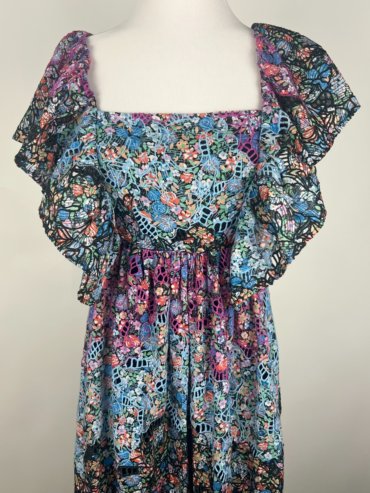 *NWT* ANTHROPOLOGIE Petite ‘Clementina Eyelet Maxi Dress’ (Cotton) – XSP, Black