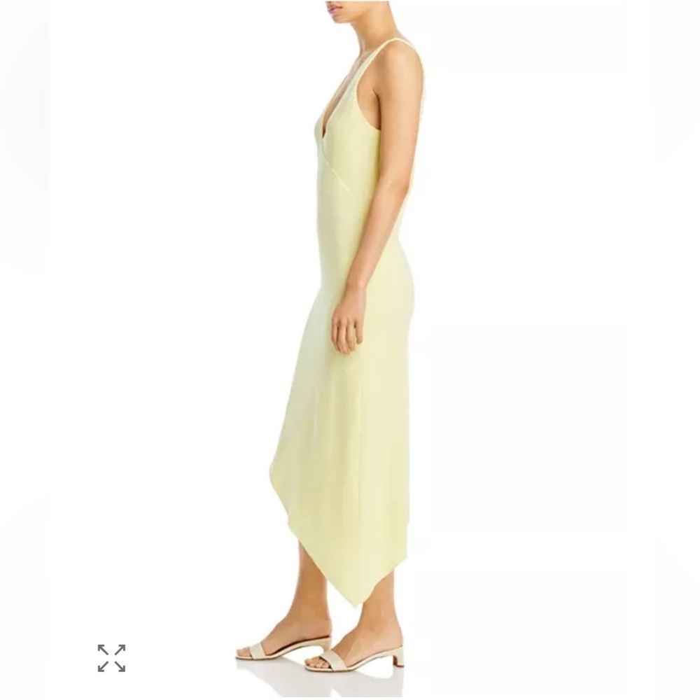 REMAIN BIRGER CHRISTENSEN Gosha diagonal hem deep v slip Dress Wax Yellow