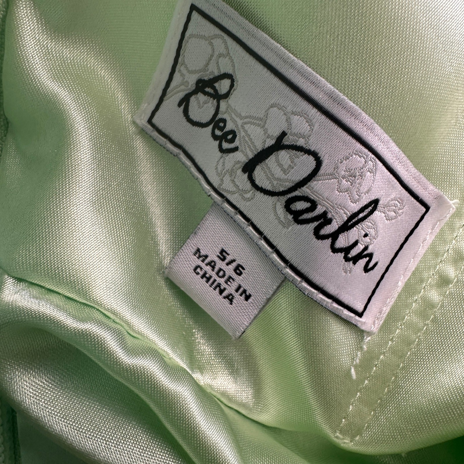 Bee Darlin Mint Green Beaded Tulle Party Dress 5/6 Rhinestone Fairy Prom