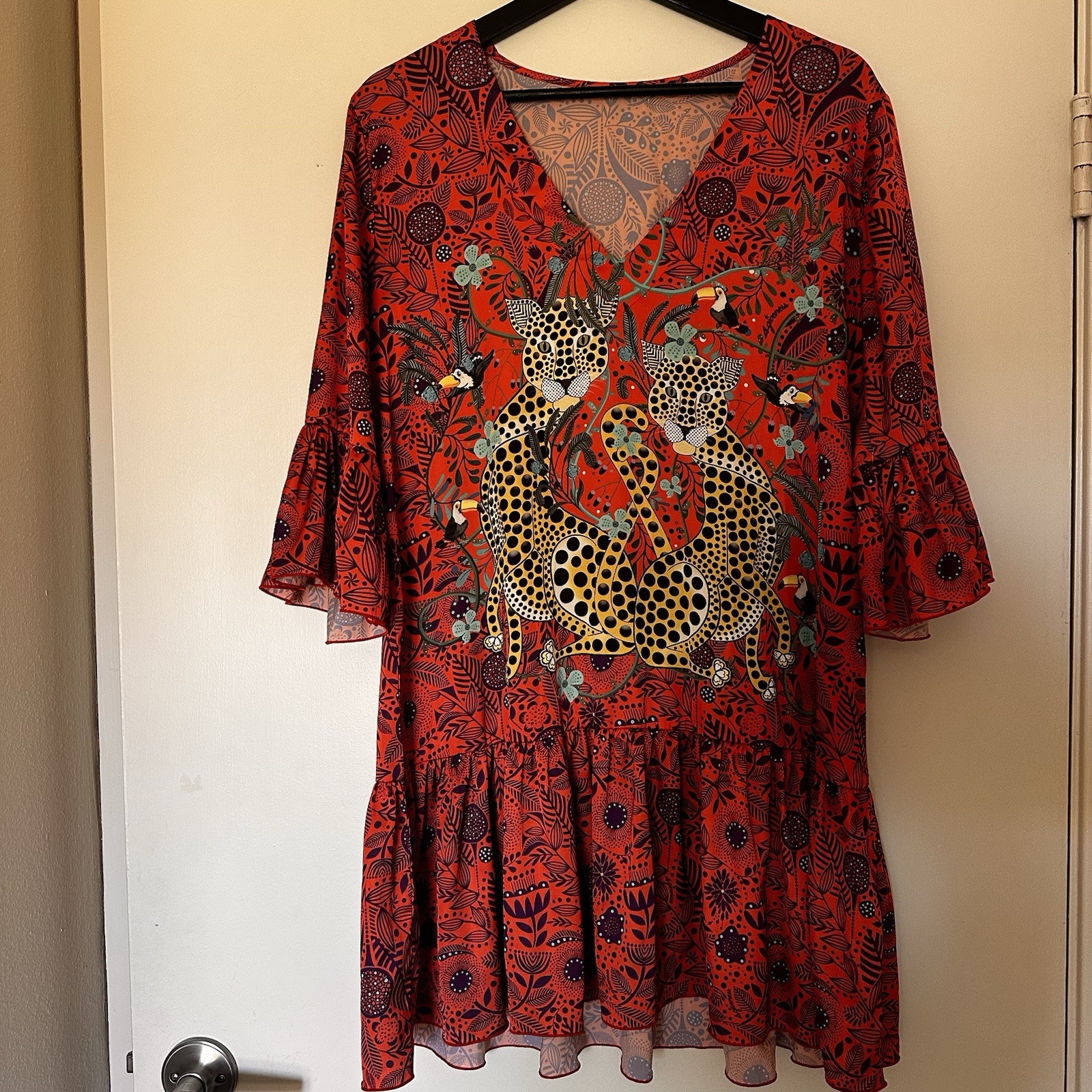 4GIVENESS Red Jungle Cheetah Dress – Size S/M