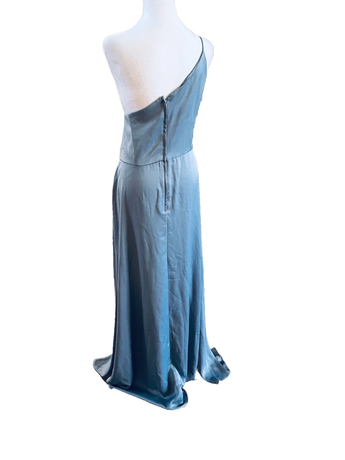 Celébrate DB Studio Size 16 Blue Formal Gown One Shoulder Satin Dress Bust 44”