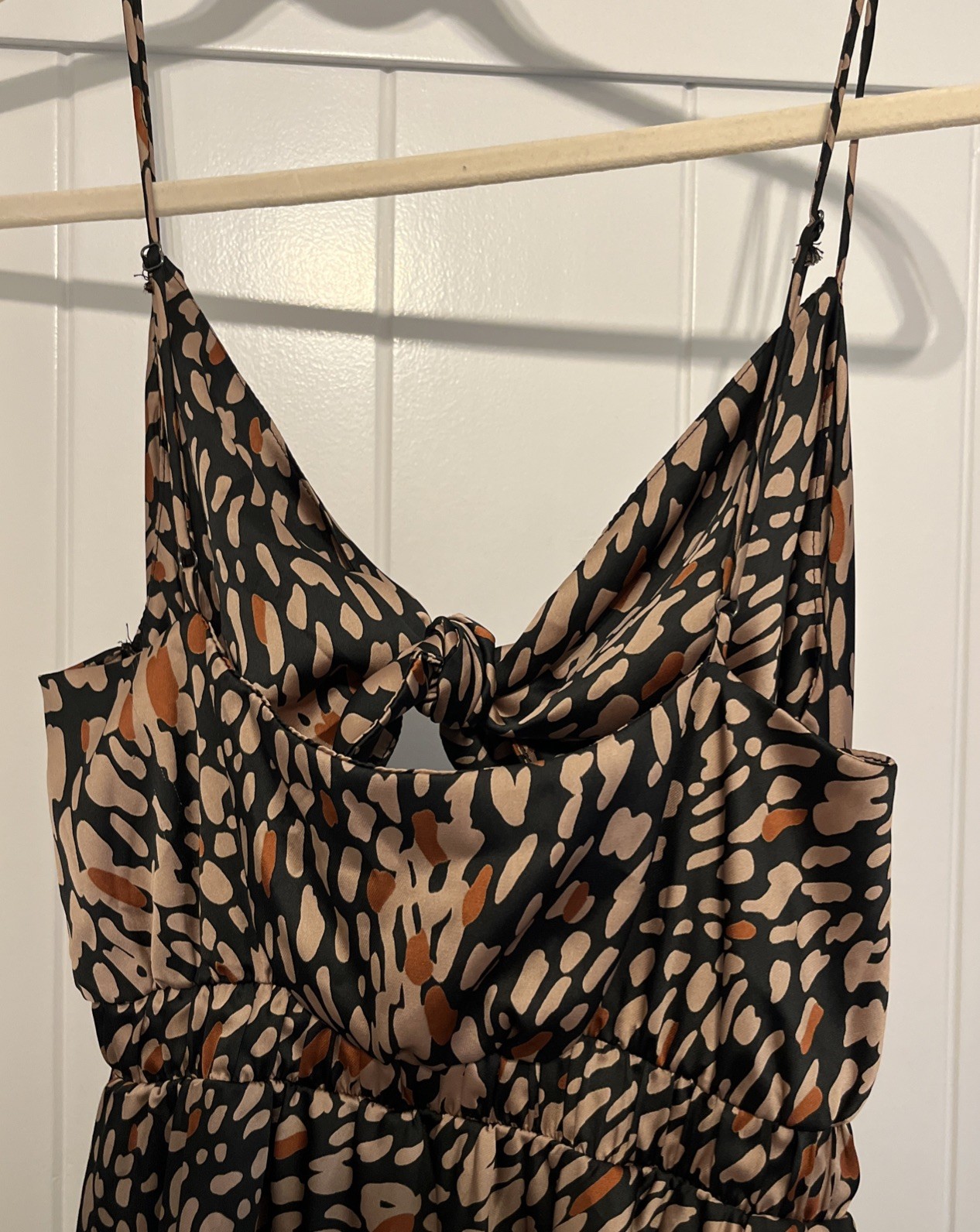 VICI Tyche Brown And Black Leopard Print Cutout Maxi Dress Size M
