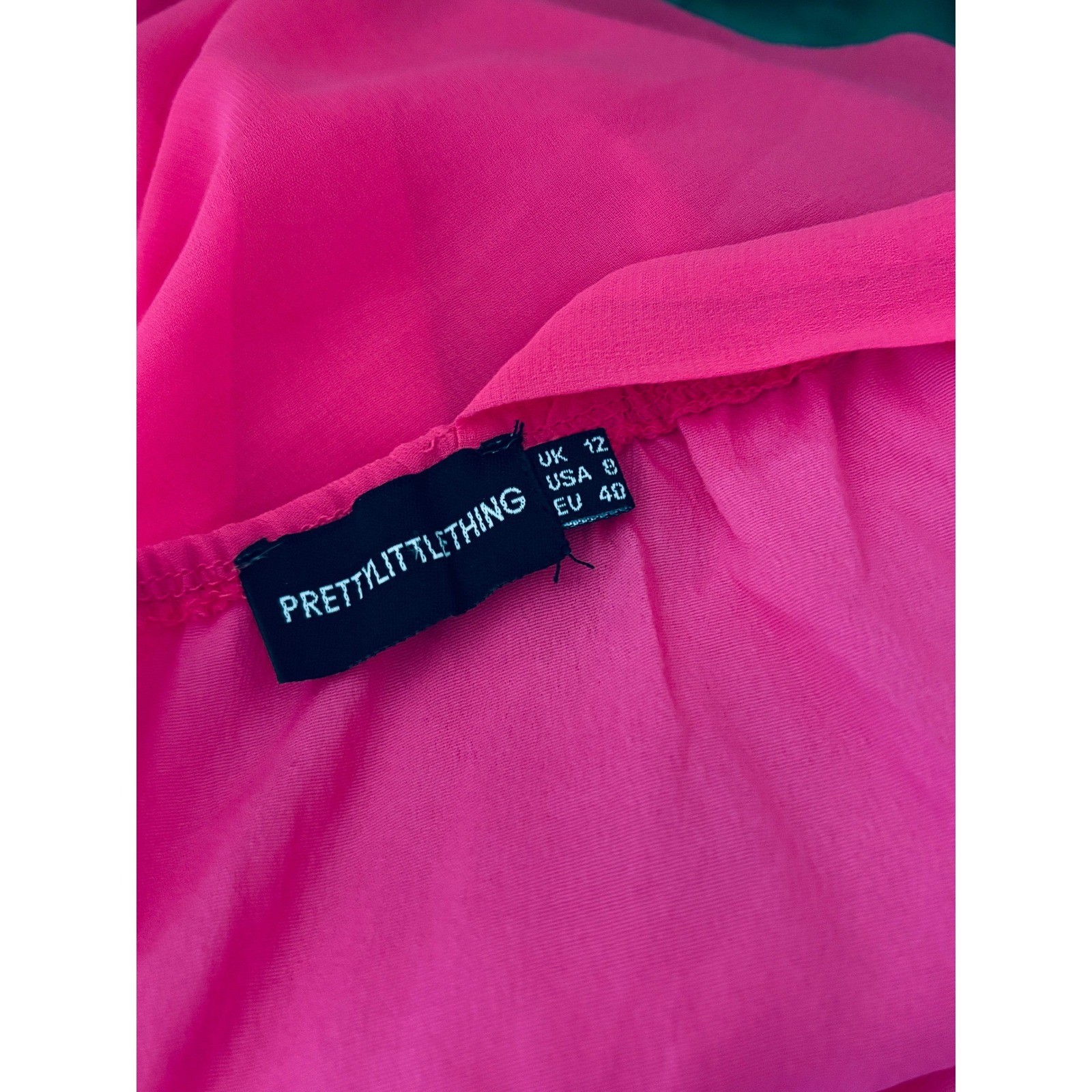 PrettyLittleThing Hot Pink Underwire Detail Draped Midi Dress Sz 8