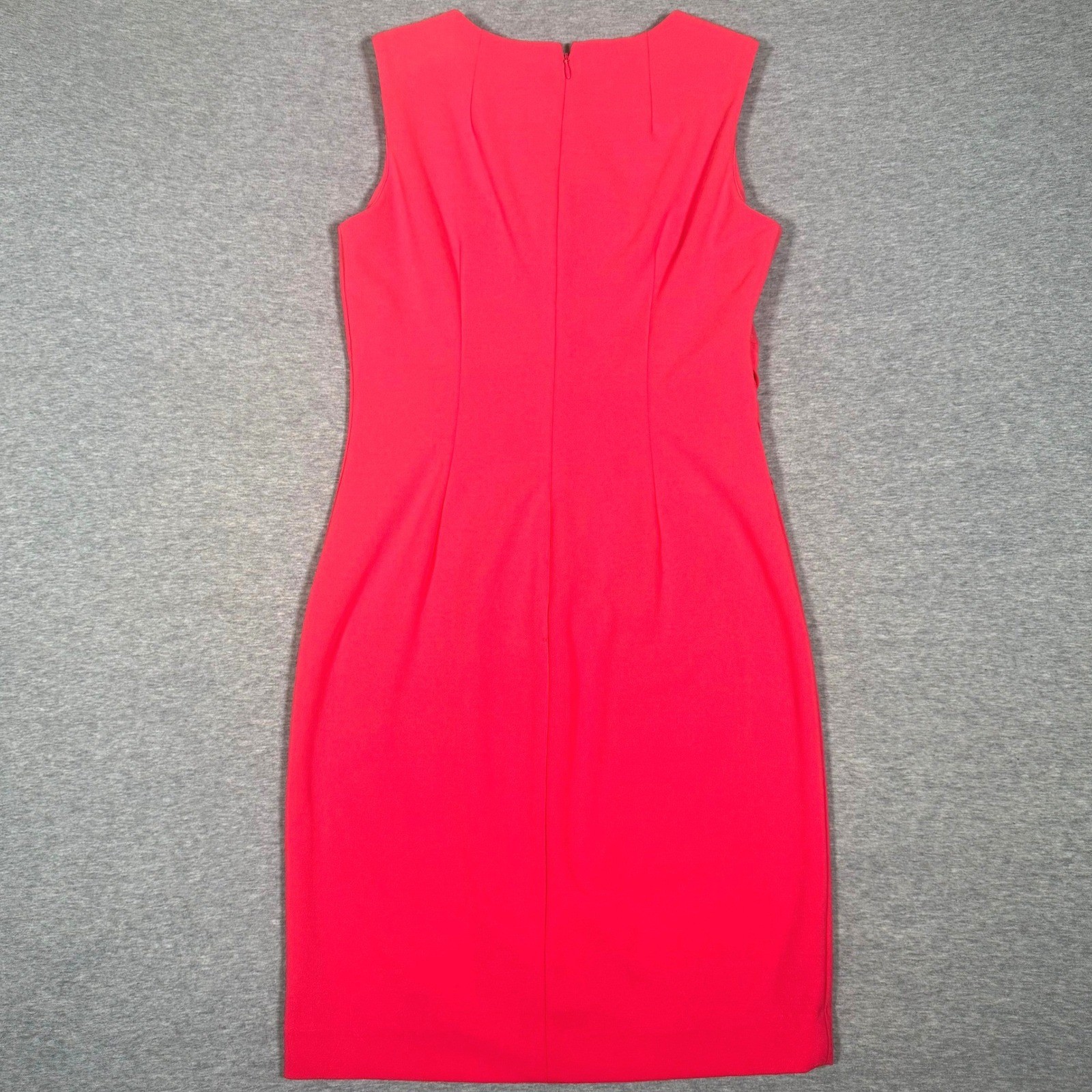 Calvin Klein Womens Pink Pleated Sleeveless Sheath Dress Size 4 Crepe Cocktail
