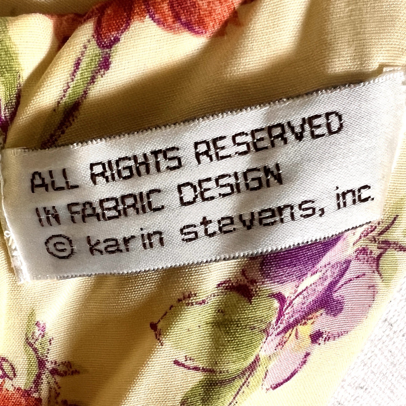 Vtg Karin Stevens 90s Yellow Floral Midi Dress Spring Fit Flare Cottagecore L