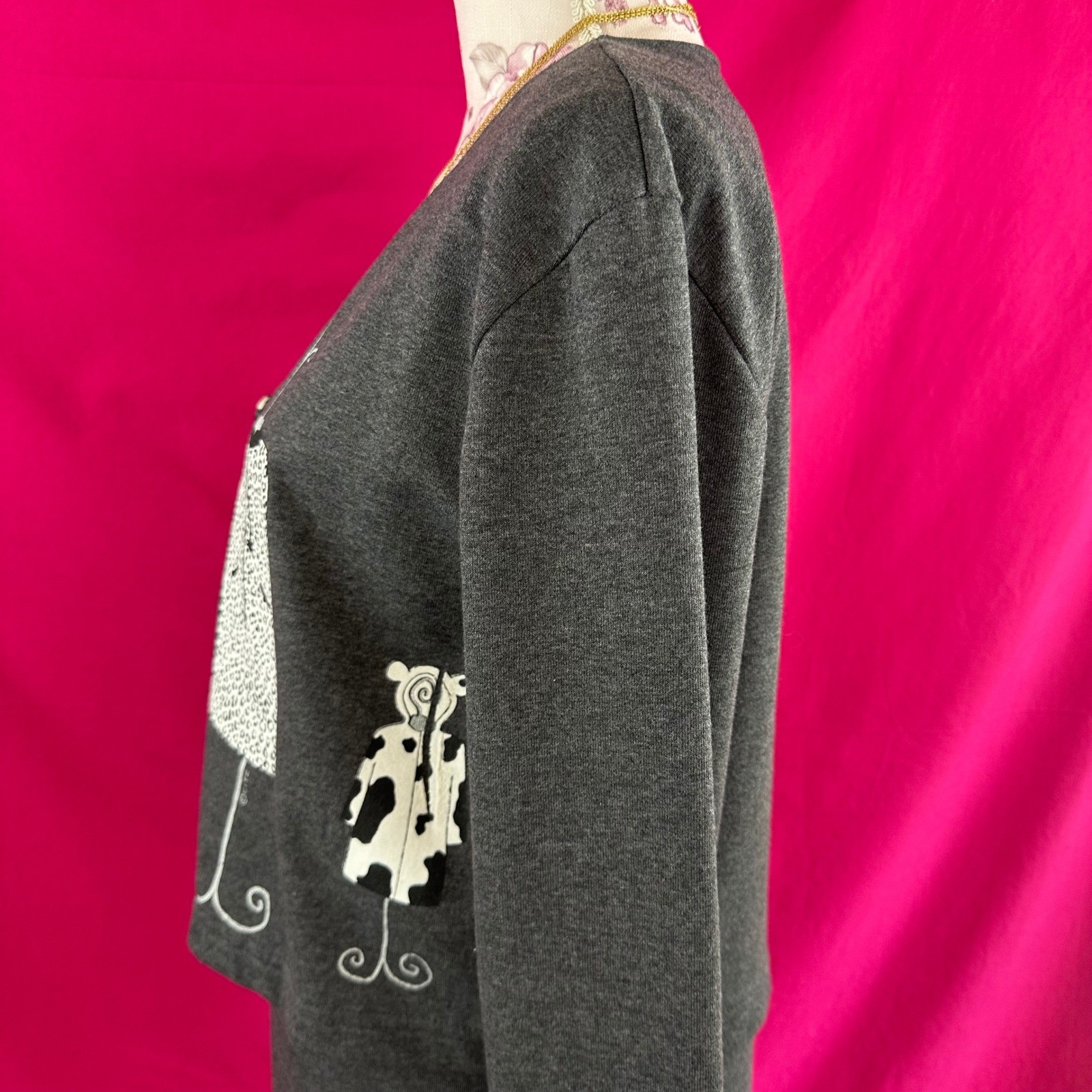 2 Piece Set Graphic Maxi Long Dress Cardigan Gray Fashion Artsy Novelty S Cite