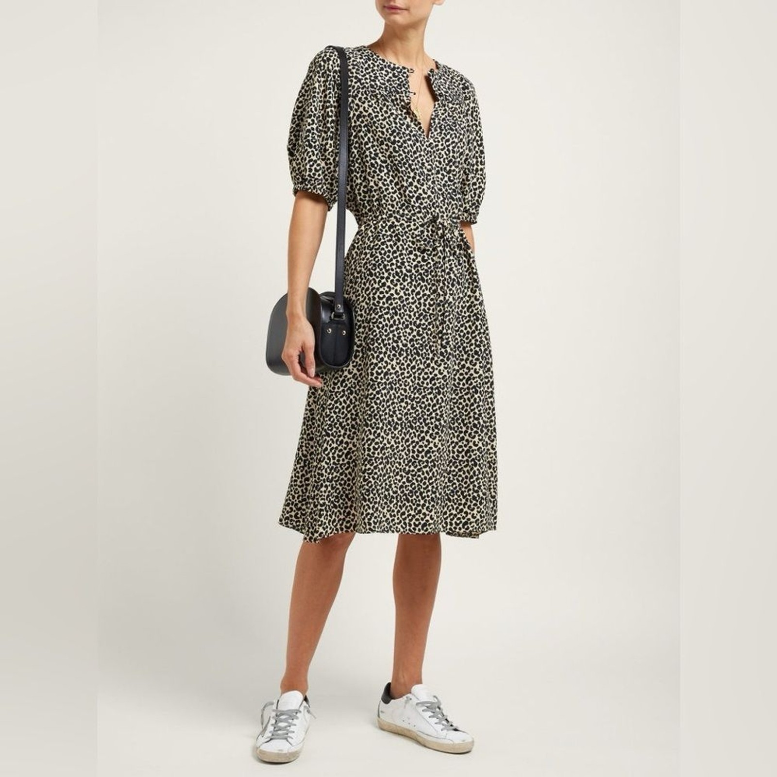 A.P.C Ondine Leopard Dress Small / EU 36 Animal Print Beige Retro Classic Spring