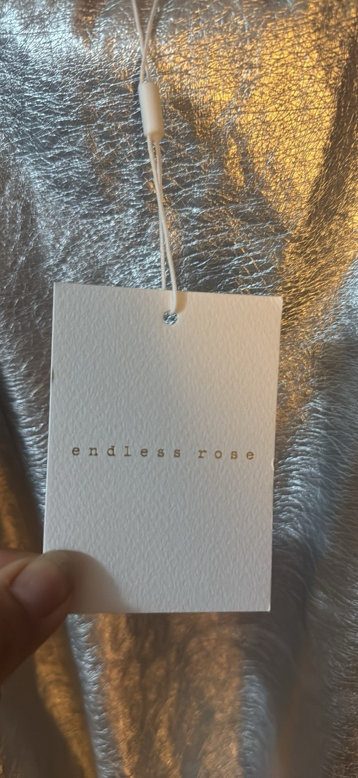 Endless Rose Silver Faux Leather Mini Dress M Sweetheart Spaghetti Strap Zip