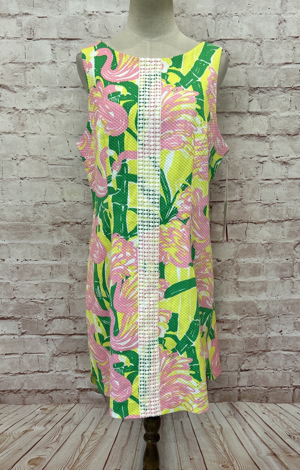 Lilly Pulitzer Target Sleeveless Dress Size 16 Flamingos Pink Bamboo Floral NEW