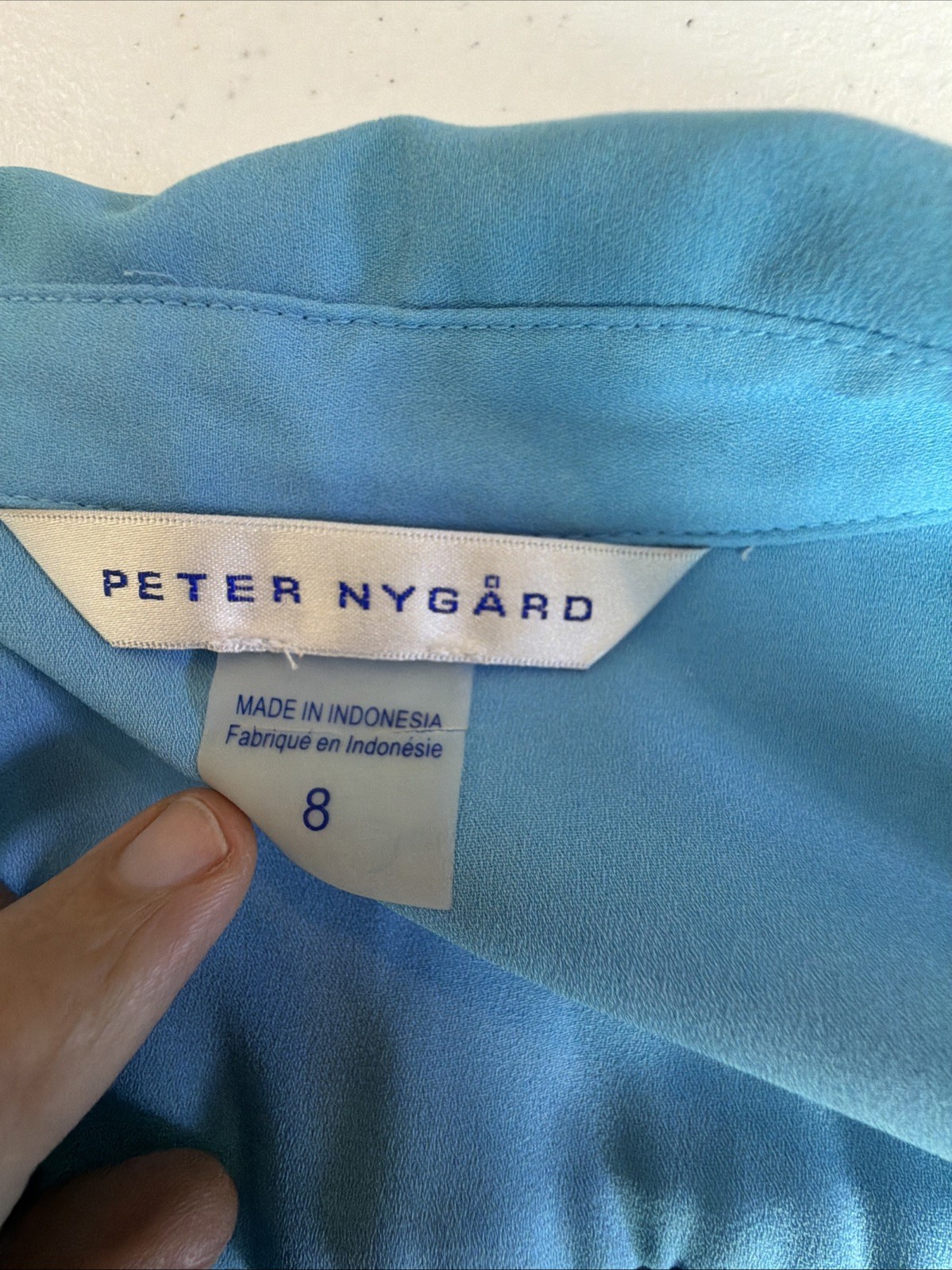 Peter Nygard Long 8 Blue Floral Sleeveless victorian resort vacation Dress vest