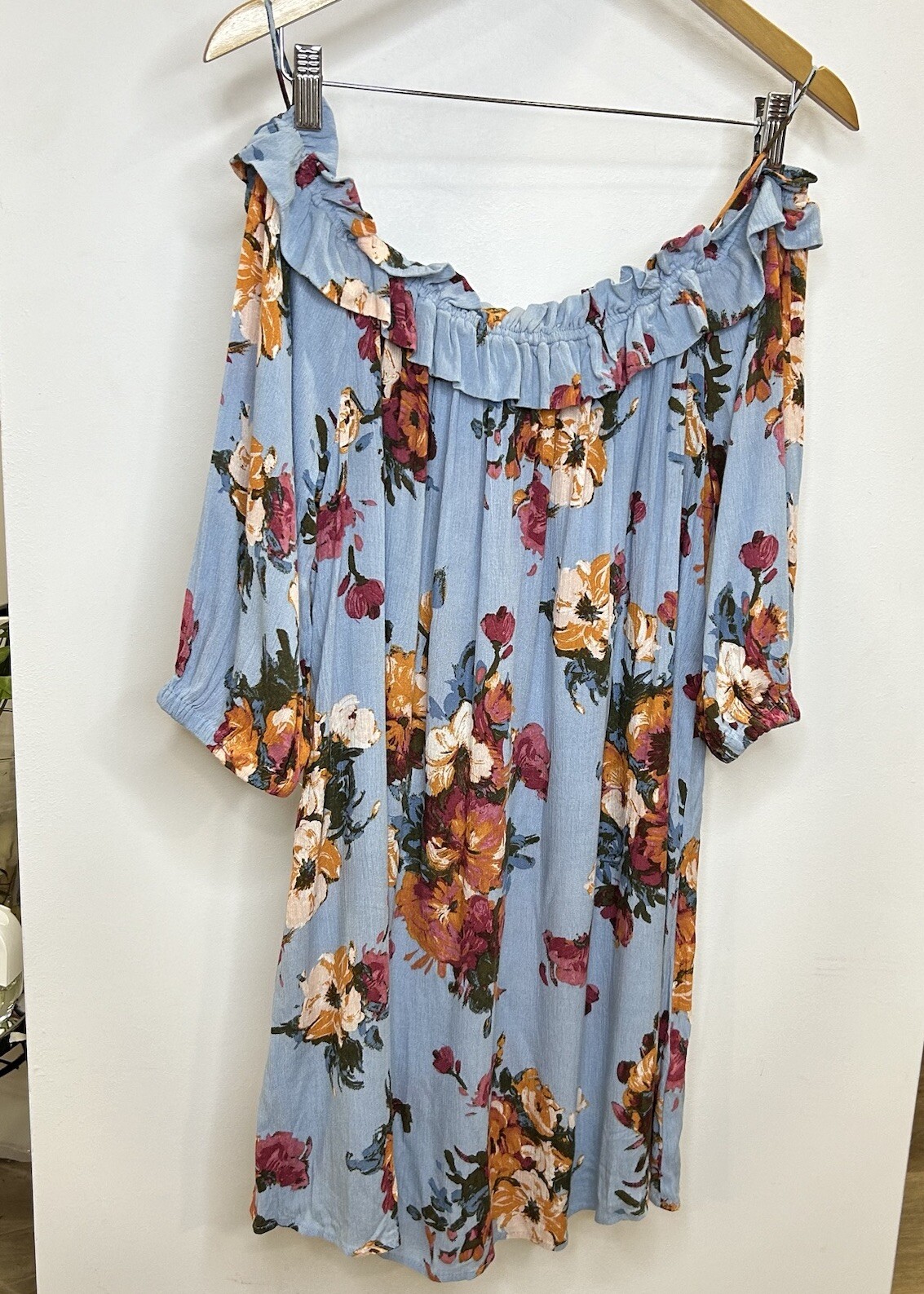 Blu Pepper By Anthropology Cold Shoulder Floral Soft Crinkle Mini Dress Women’s
