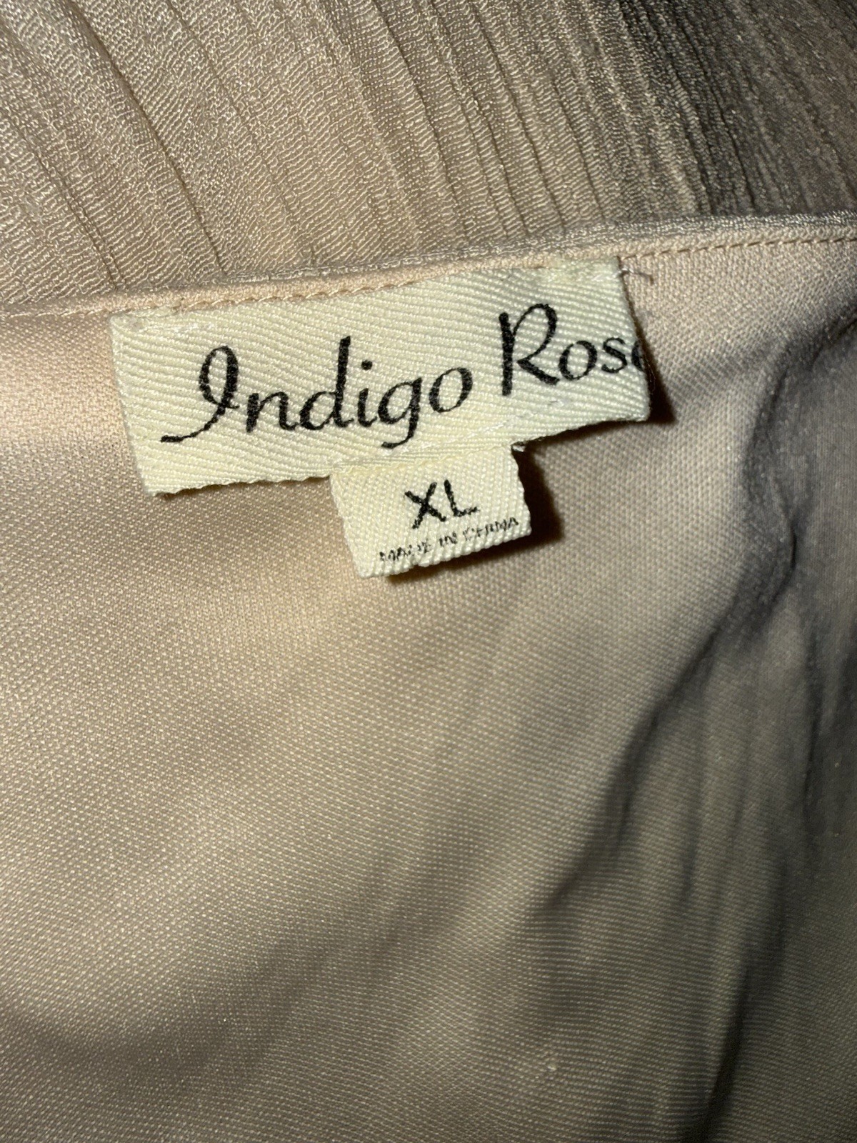 Indigo Rose Tan Beige Button Front Dress Size XL Summer Vacation Boho