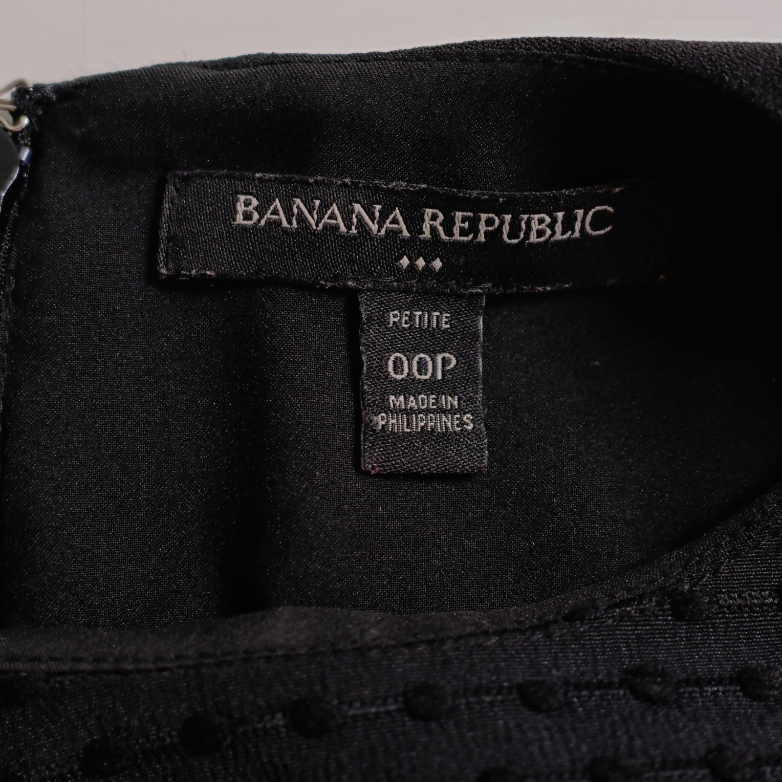 Banana Republic Black Polyester Spandex Sheath Dress Swiss Dot Petite 00P